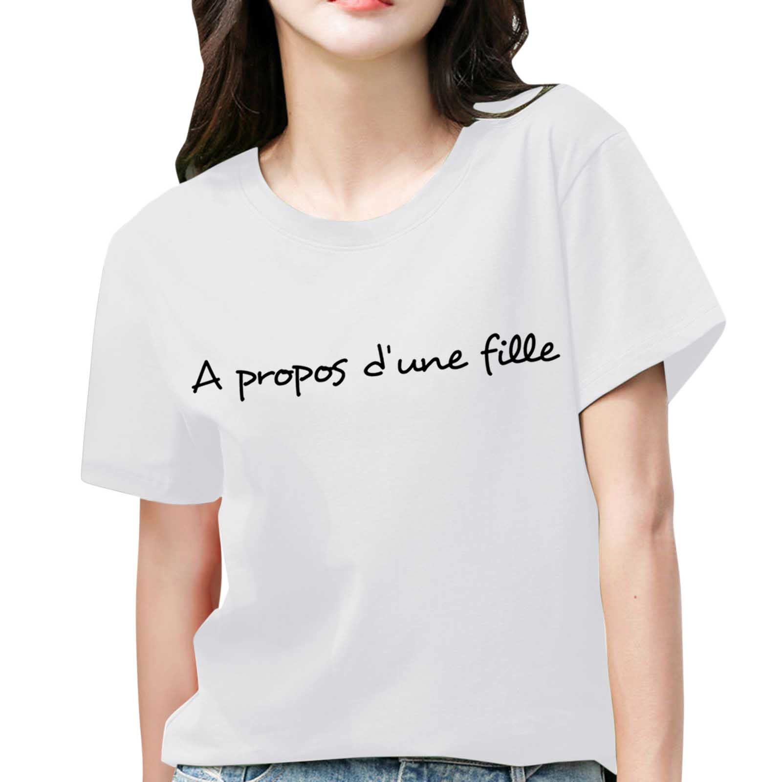 Women's Summer Casual Loose Fit Short Sleeve T-Shirt with Letter Print - Perfect for Beach, Vacation & Everyday Wear