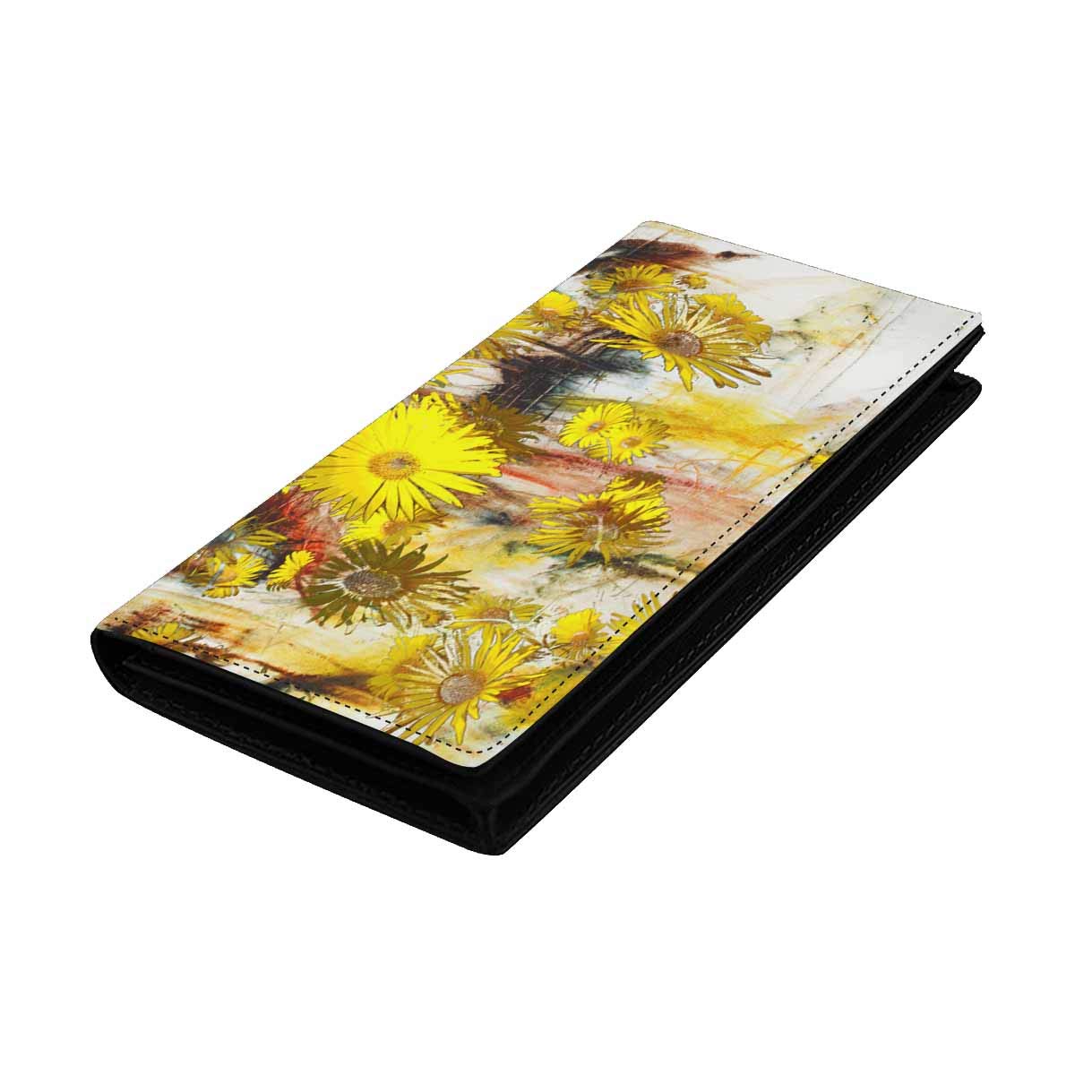 INTERESTPRINT Genuine Leather Women's Wallet with Credit Card Holder - Floral Daisy Design | Perfect Gift for Mother's Day, Birthday & Everyday Use
