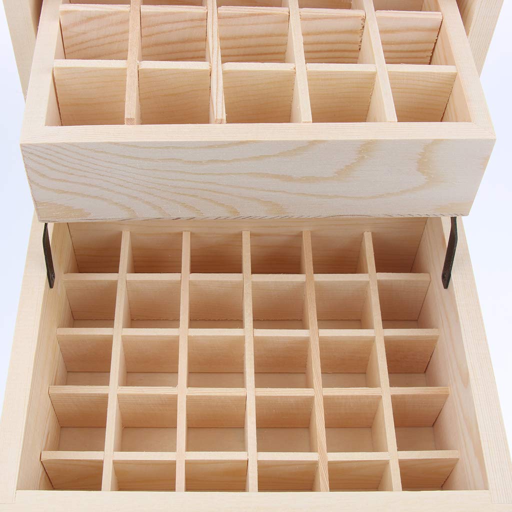 59-Slot Wooden Essential Oil Storage Box - Aromatherapy Display Case & Organizer for Essential Oils, Perfect for Home Spa, Massage Therapy, and Yoga Studio Use