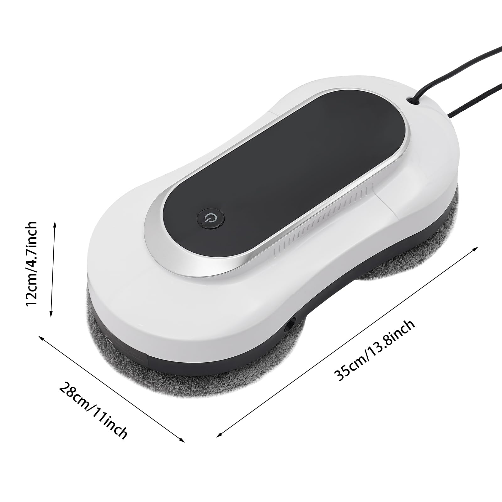 Smart Window Cleaning Robot with 4-Way Dual Spray Nozzles, 10 Microfiber Rags & 3200Pa Strong Suction - Auto Navigation, Remote Control for Glass, Mirrors & Smooth Surfaces - Perfect for High-Rise Windows, Skylights & Hard-to-Reach Areas (White)