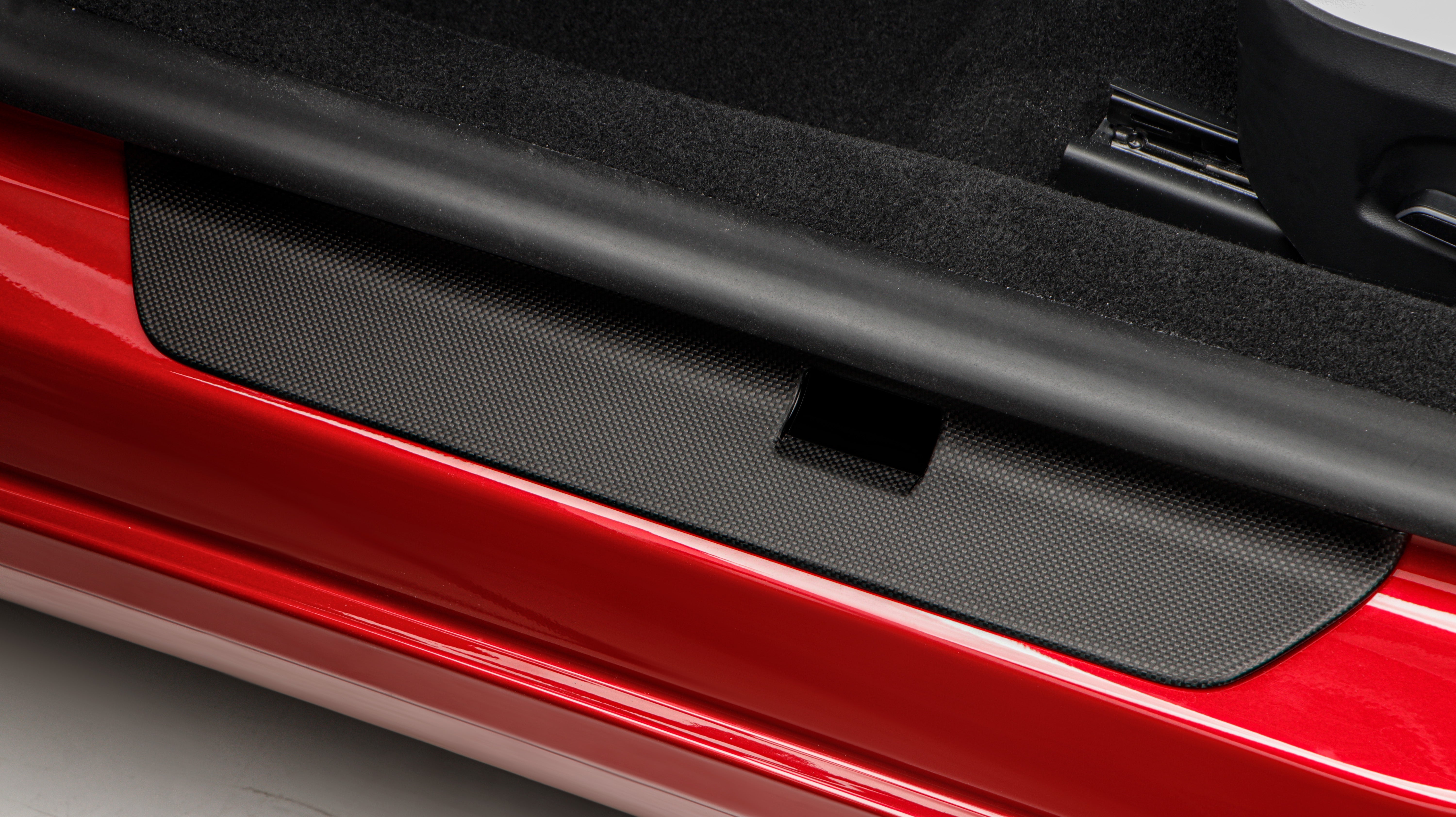 2024+ Tesla Model 3 Real Carbon Fiber Door Sill Covers - 1x1 Plain Weave - Premium Interior Protection & Style Upgrade for Your Electric Vehicle
