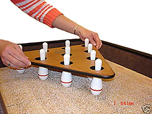 Premium Sun-Glo Shuffleboard Bowling Pins with Pinsetter - Durable for Indoor/Outdoor Game Rooms, Bars & Family Fun Nights