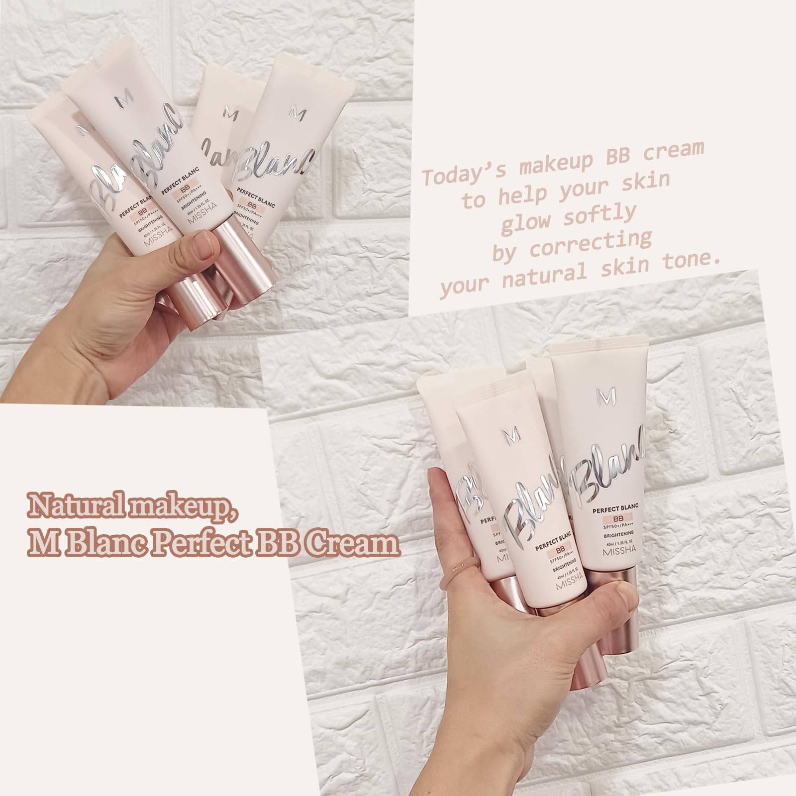 M Perfect Blanc BB Cream SPF50+ PA+++ - Flawless Coverage, Easy Application for All Skin Types, 1.35fl.oz (NO. 23 Sand) - Ideal for Daily Sun Protection and Natural Makeup Look