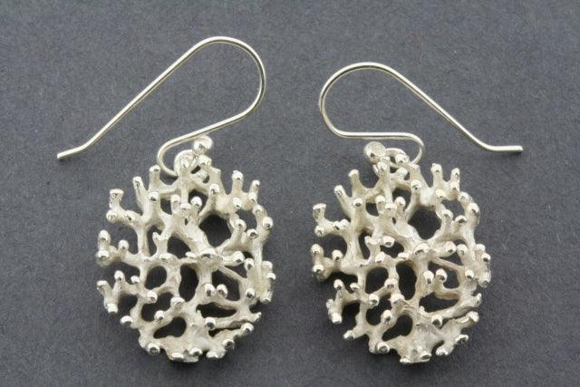 Oval Coral Earrings Sterling Silver - Elegant Handmade Jewelry for Women, Perfect for Parties & Gifts
