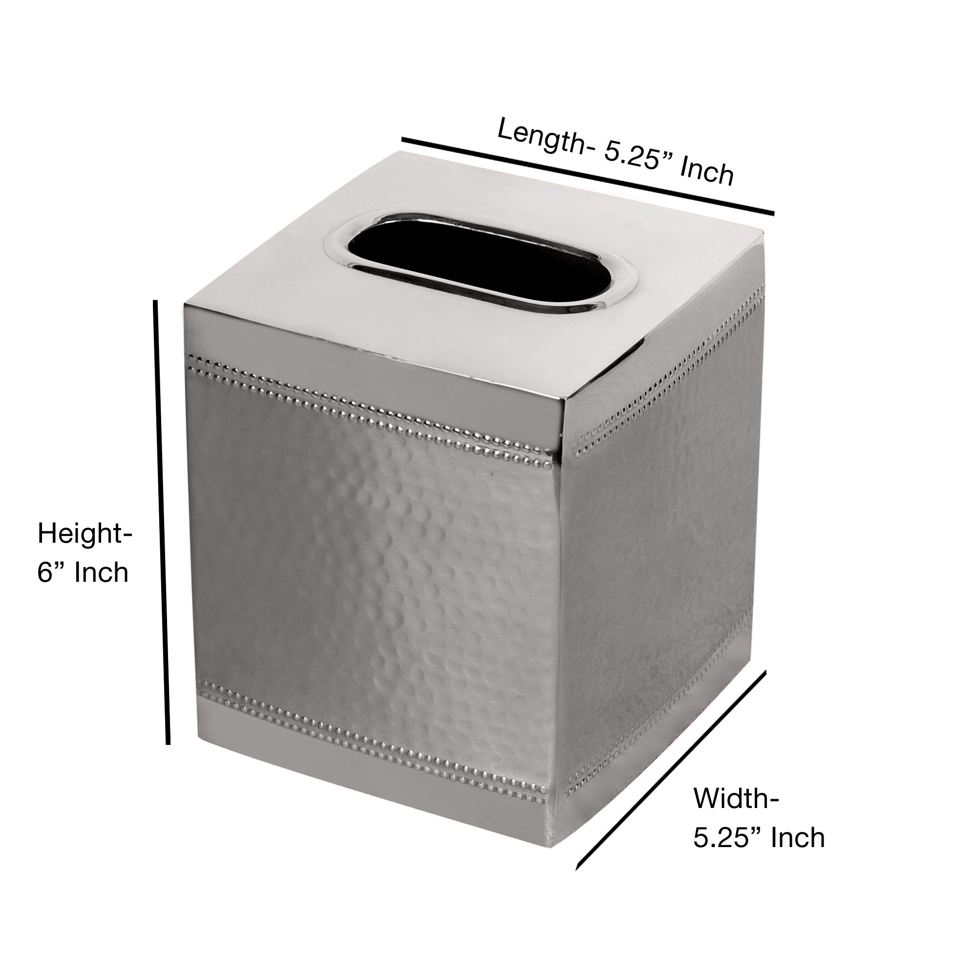 Premium Polished Stainless Steel Tissue Box Holder - Elegant Bathroom & Desk Organizer for Vanity, Office, and Home Decor | Durable & Stylish Storage Solution