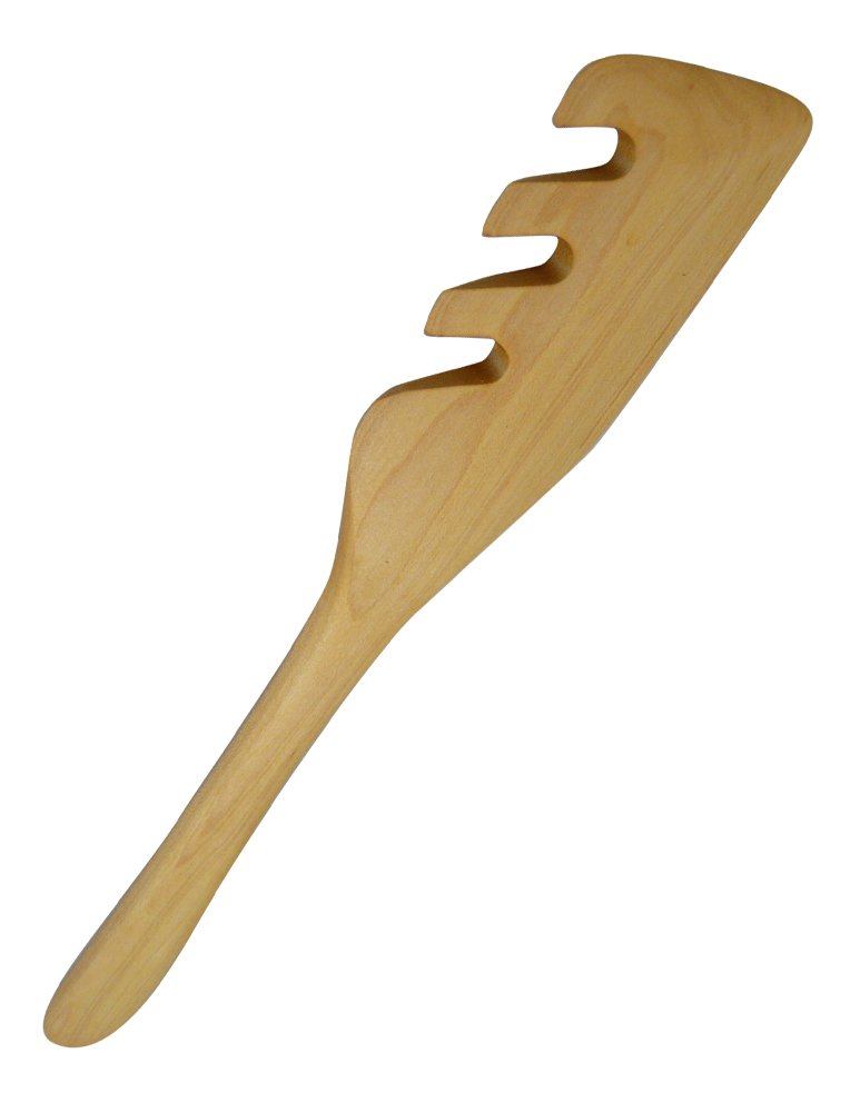 American Made 12-inch Natural Hard Maple Wood Pasta Spatula for Cooking, Serving, and Perfectly Lifting Pasta