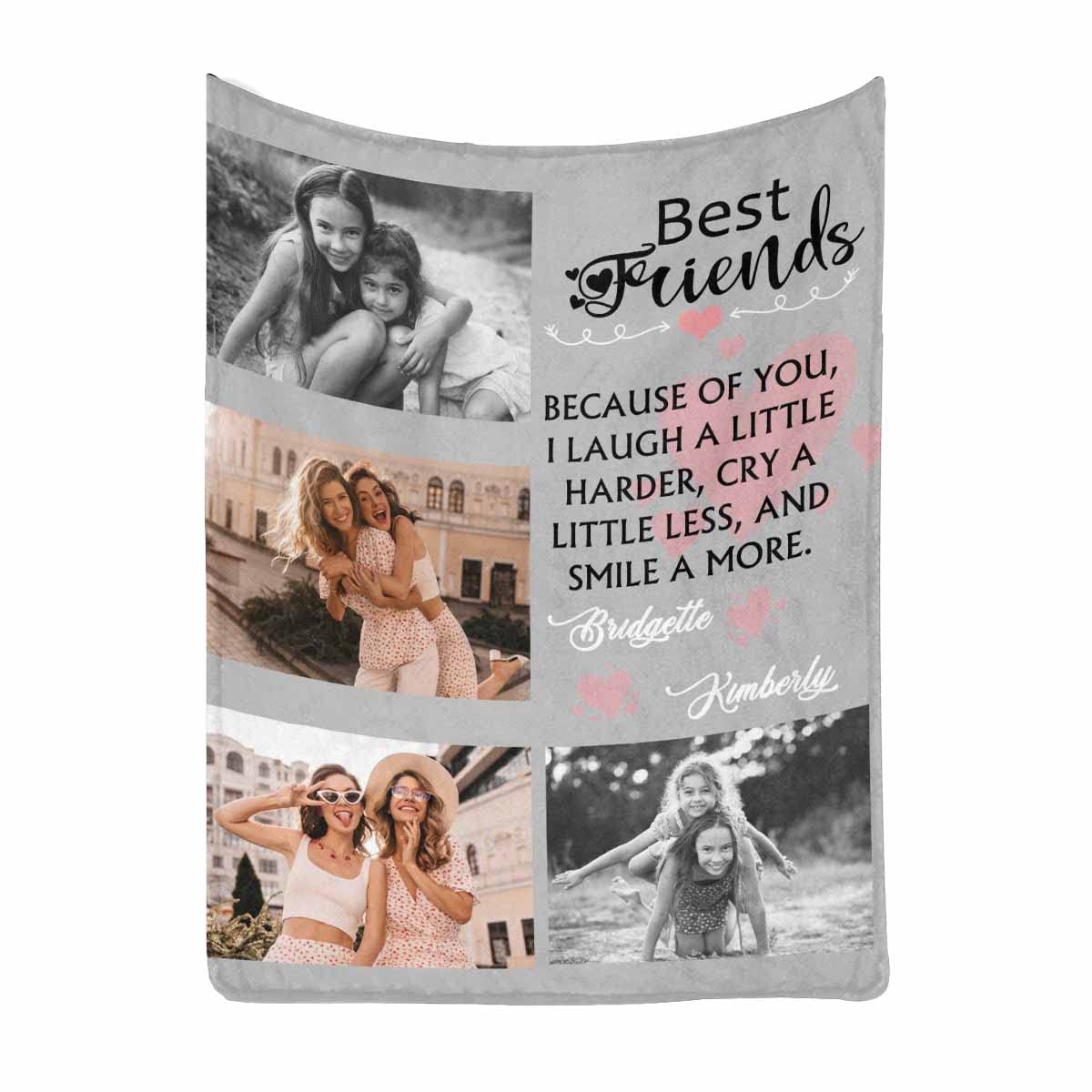 **Personalized Best Friend Photo Blanket - Custom BFF Throw Blanket 50x60 for Girls, Sisters & Friends | Perfect Friendship Gift for Birthday, Bedroom Decor & Cozy Nights**    *(Use Cases: Great for snuggling on the couch, gifting on birthdays, decorating bedrooms, or celebrating BFF memories!)*