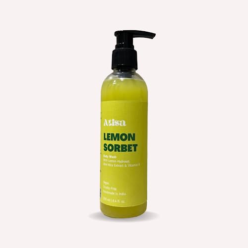 Atisa Lemon Sorbet Body Wash - Refreshing Citrus Shower Gel for Dry & Sensitive Skin | Hydrating & Exfoliating | Perfect for Morning Showers & Summer Days