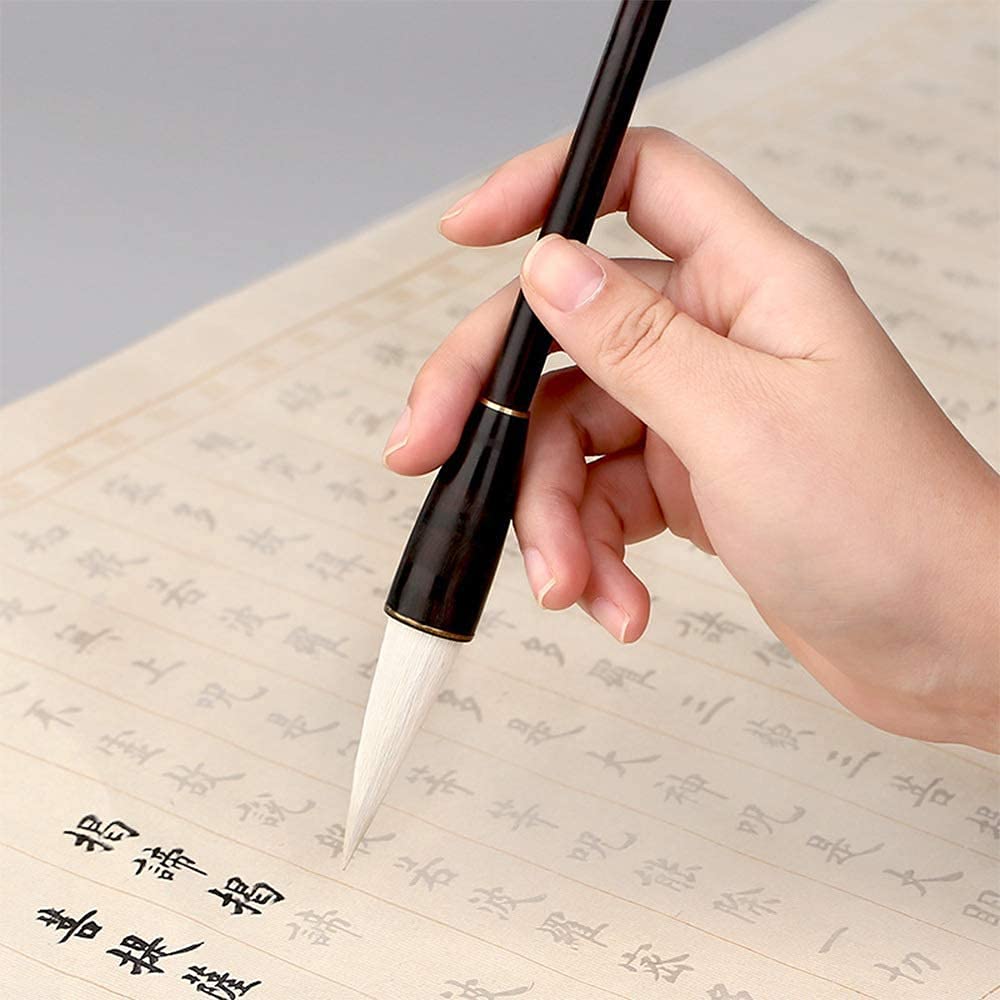 Premium Chinese Calligraphy Brush Set - Tan Wood Calligraphy Pens for Beginners & Artists | Traditional Ink Painting, Hand Lettering, Wedding Invitations & Home Decor