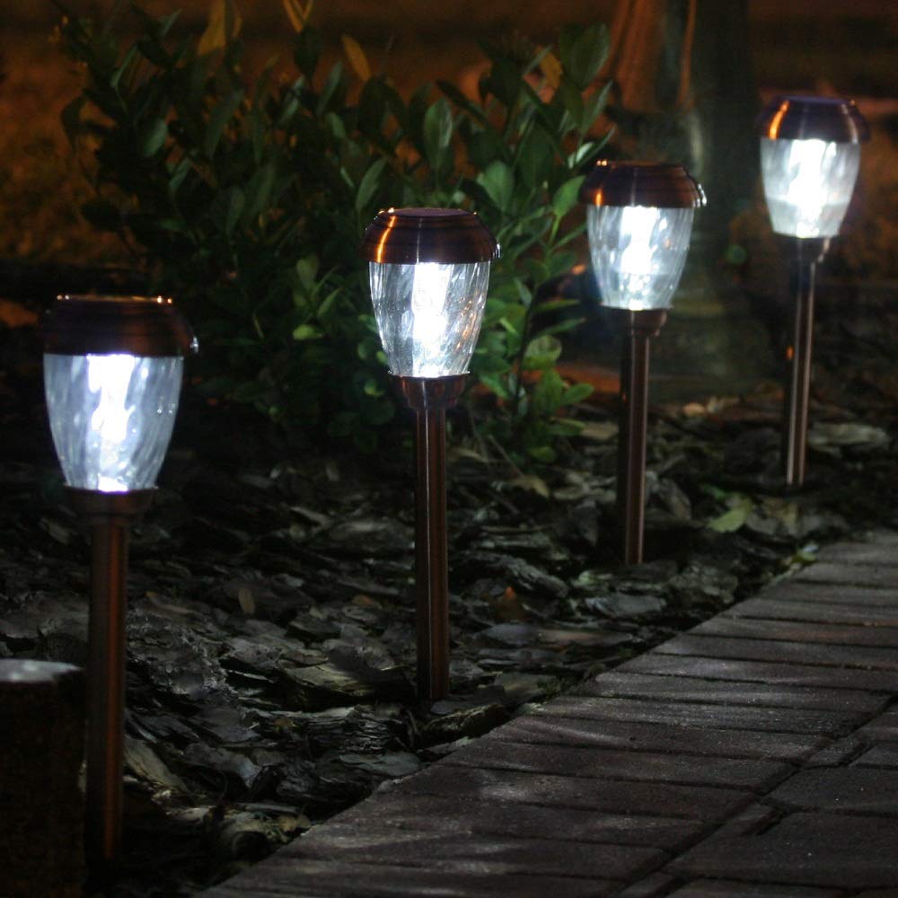 Charleston Solar Pathway Lights - Weatherproof Outdoor Garden Lights with Copper Finish for Driveway, Walkway, and Landscape Lighting