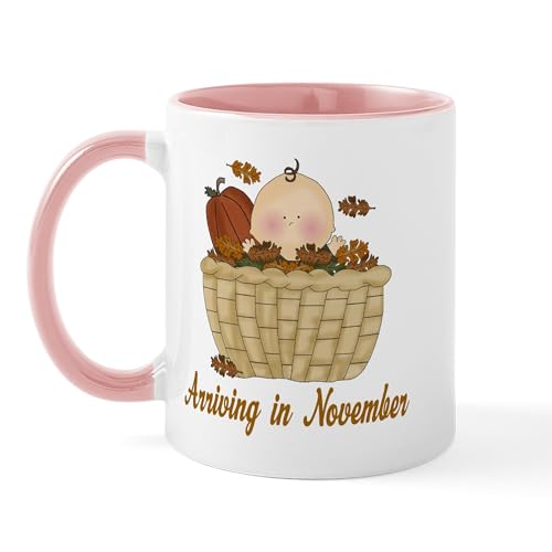 White/Pink Inside - Baby Arriving In November Mug