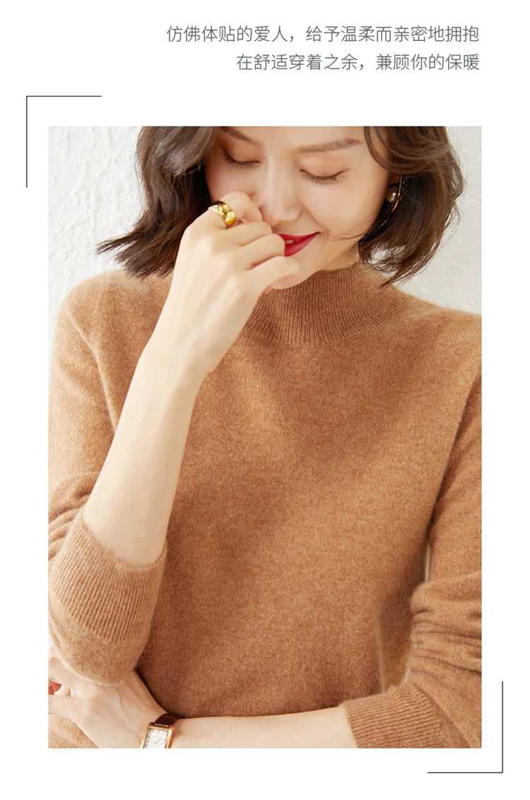 Warm Long Sleeve Pullover Sweater for Women - Cozy Knitwear for Fall & Winter - Perfect for Casual Outfits and Layering