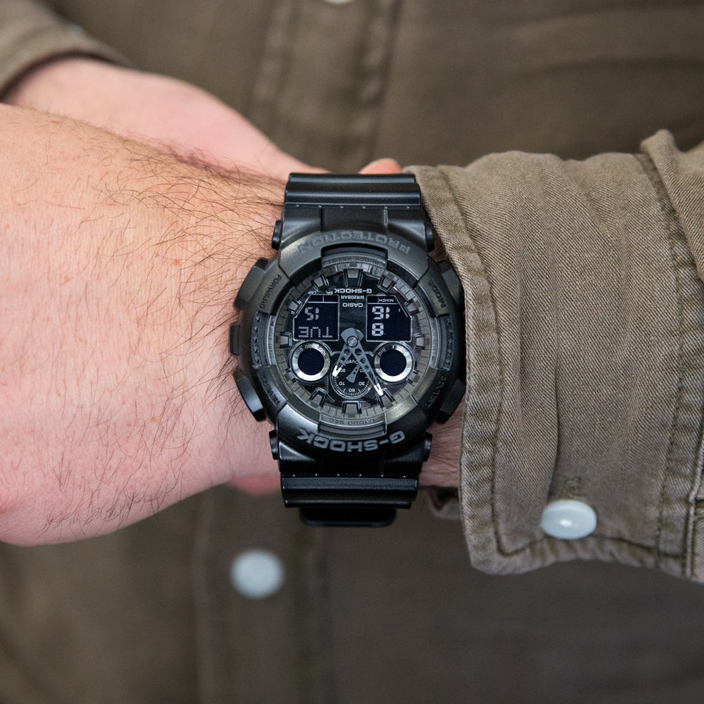G Shock GA100CF 1A Digital Sport Watch for Men - Shock Resistant, Waterproof & Durable - Perfect for Outdoor Activities, Running & Military Use