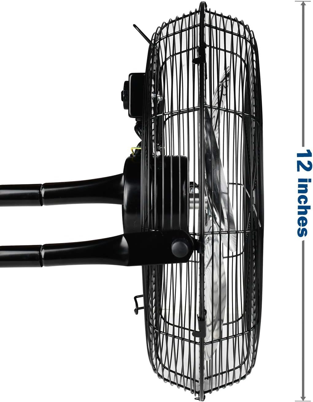 Simple Deluxe 12 Inch 3-Speed High Velocity Heavy Duty Metal Industrial Floor Fan - Black | Powerful Cooling for Warehouses, Garages & Workshops
