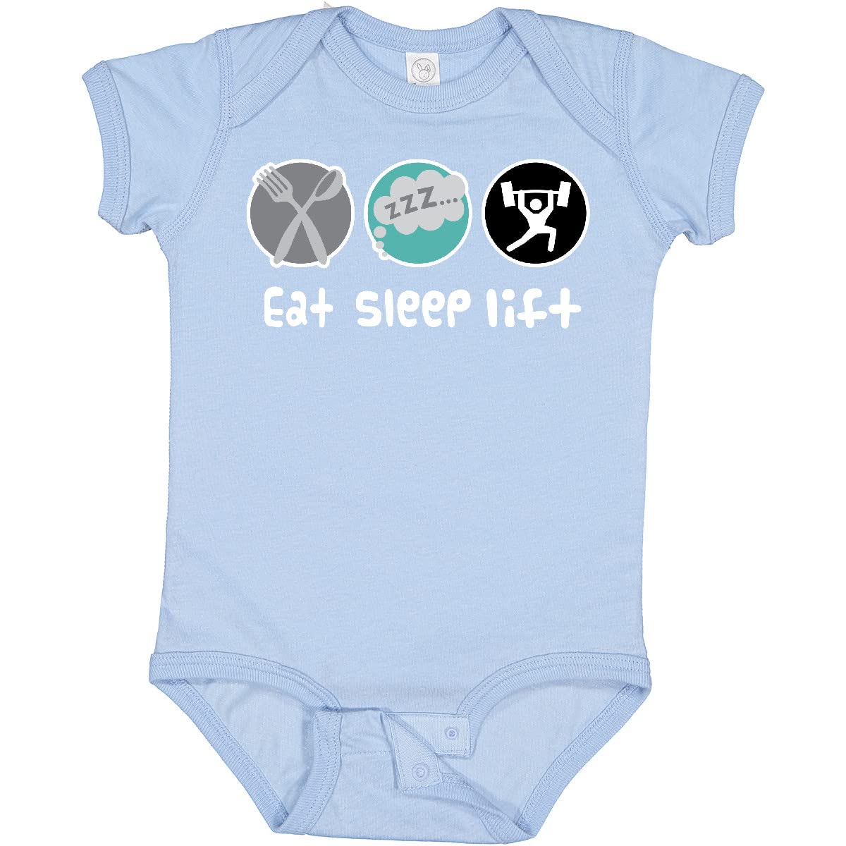 Inktastic Weightlifting Baby Bodysuit - Eat Sleep Lift Sports Design - Soft Cotton Infant Onesie for Gym Enthusiasts & Workout Lovers - Perfect for Baby Showers, Workout Sessions & Fitness-Themed Events