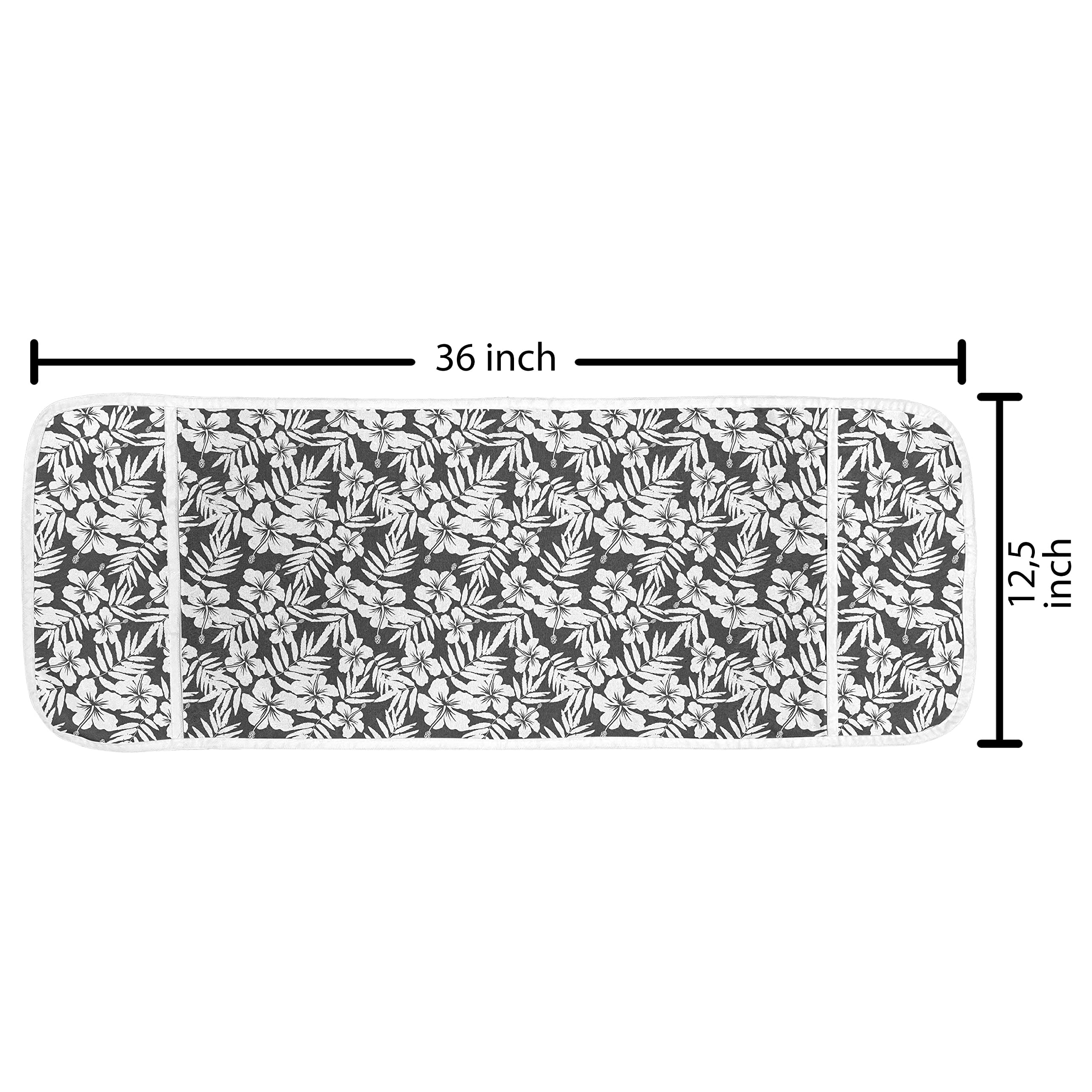 Ambesonne Tropical Microwave Cover - Waterproof Hibiscus Flowers & Fern Leaves Design, 36