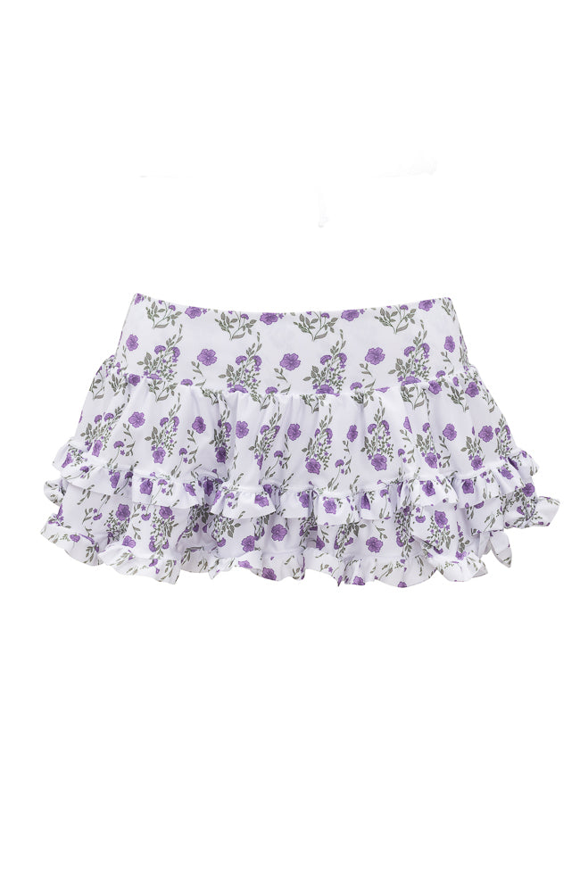 Rita Ruffle Skirt - Floral Print A-Line Skirt for Women | Perfect for Spring, Summer, Beach Vacations & Date Nights