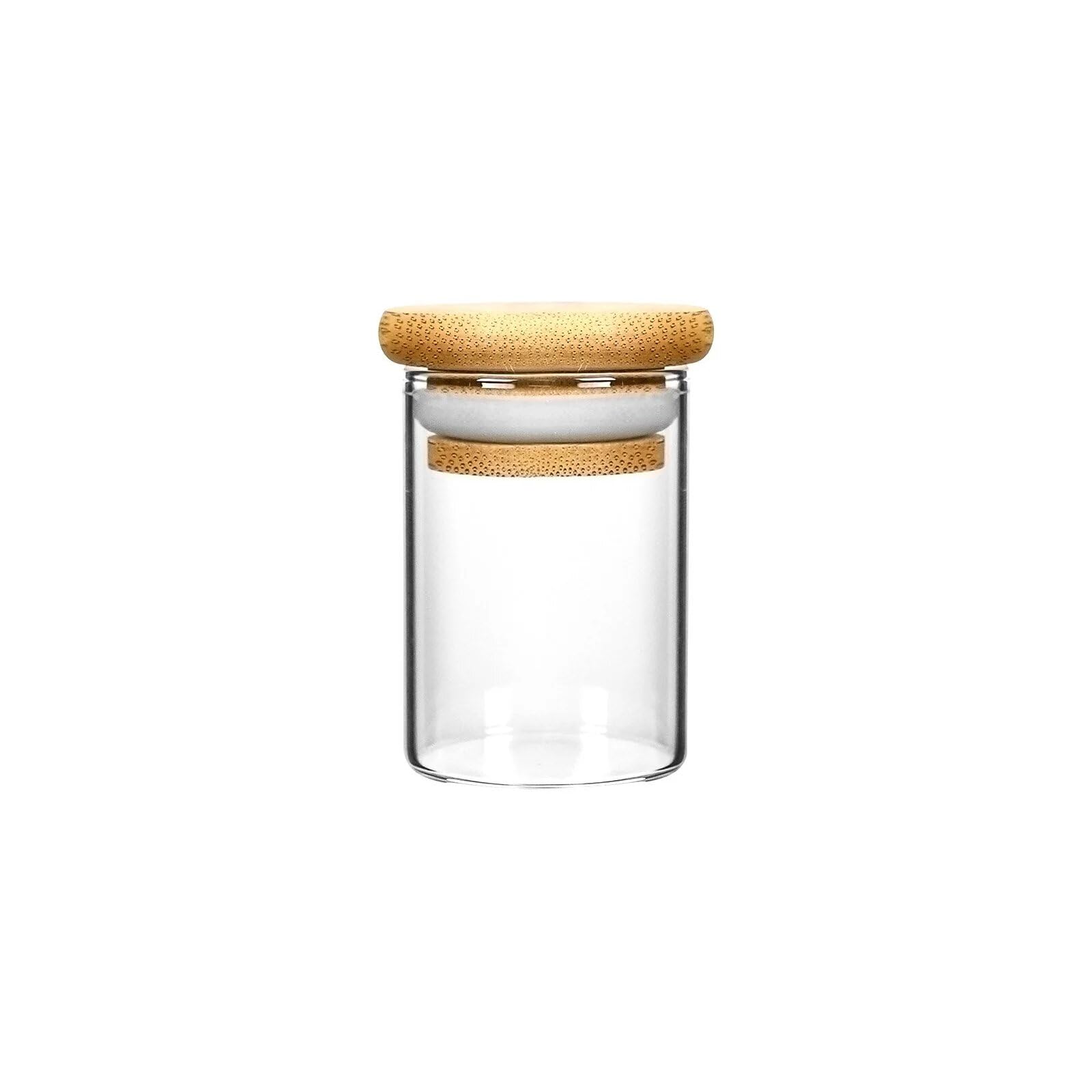 4oz/118ml Bamboo Lid Airtight Glass Jars - 7 Grams - 120 Count Food Storage Containers for Candles, Spices, Herbs, Candy, Cookies, Rice | Perfect for Kitchen Pantry Organization, DIY Candle Making & Bulk Food Storage