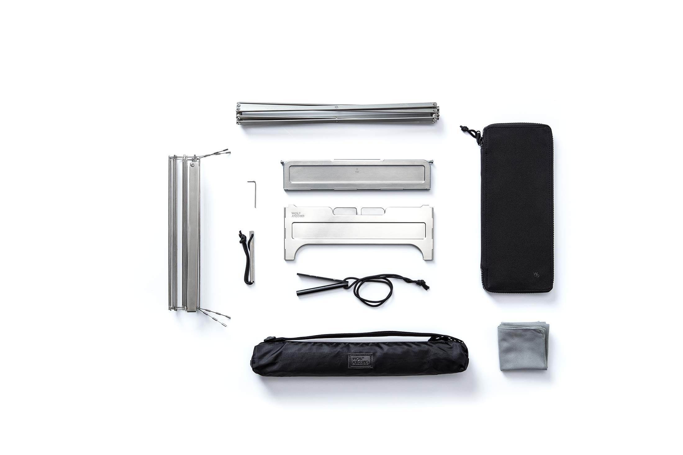 Wolf and Grizzly Campfire Trio - Portable Fire Pit with Folding Grill & Ferro Rod | Compact Camping Cooking Kit for Backpacking, Picnics & Outdoor Adventures | Perfect for Roasting Marshmallows, Grilling Burgers & Campfire Cooking