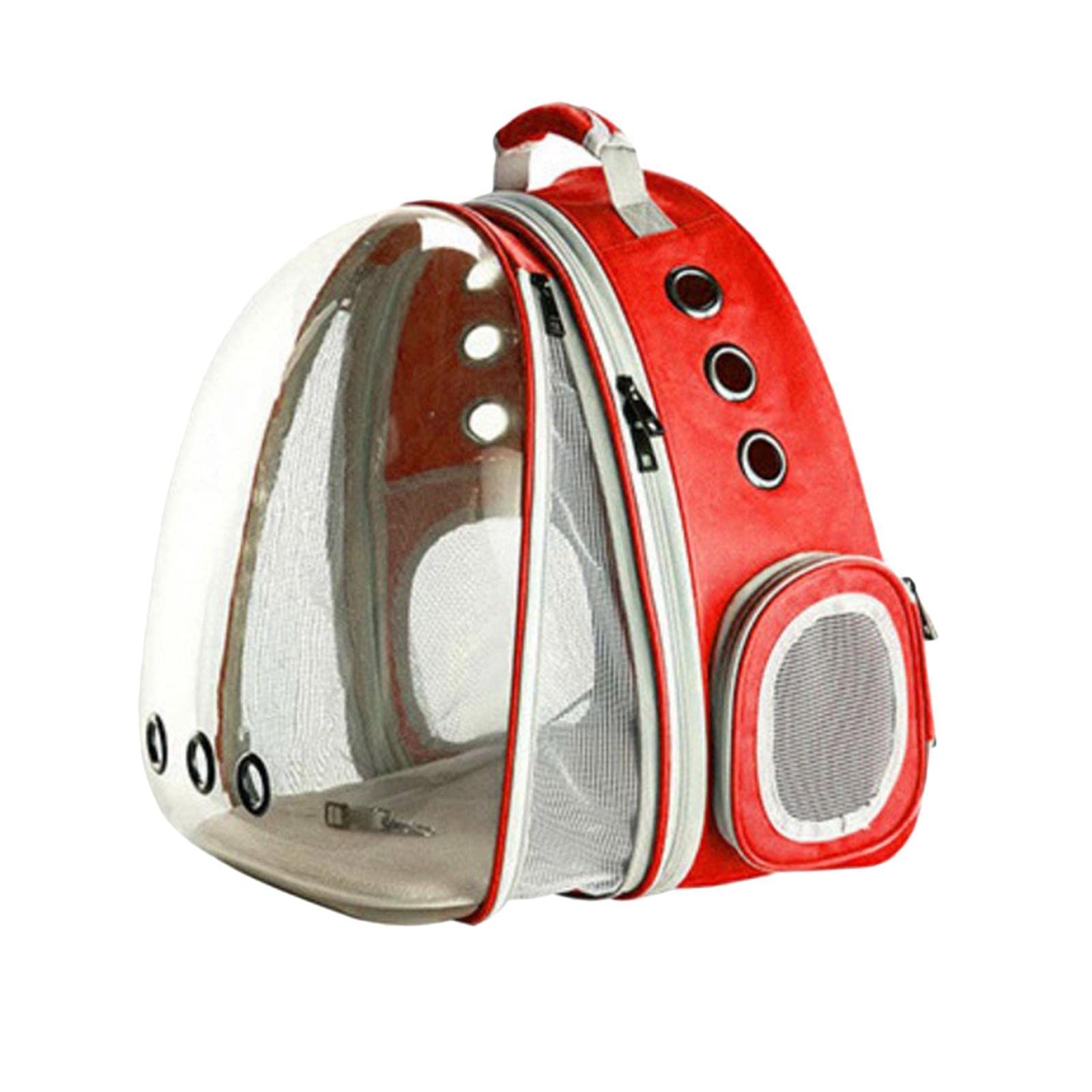 Expandable Cat Carrier Backpack with Transparent Bubble Window - Front & Back Design for Pets, Travel & Airline Approved - Red | Pet Supplies, Dog Carrier, Travel Tote | Perfect for Vet Visits, Road Trips & Airplane Travel