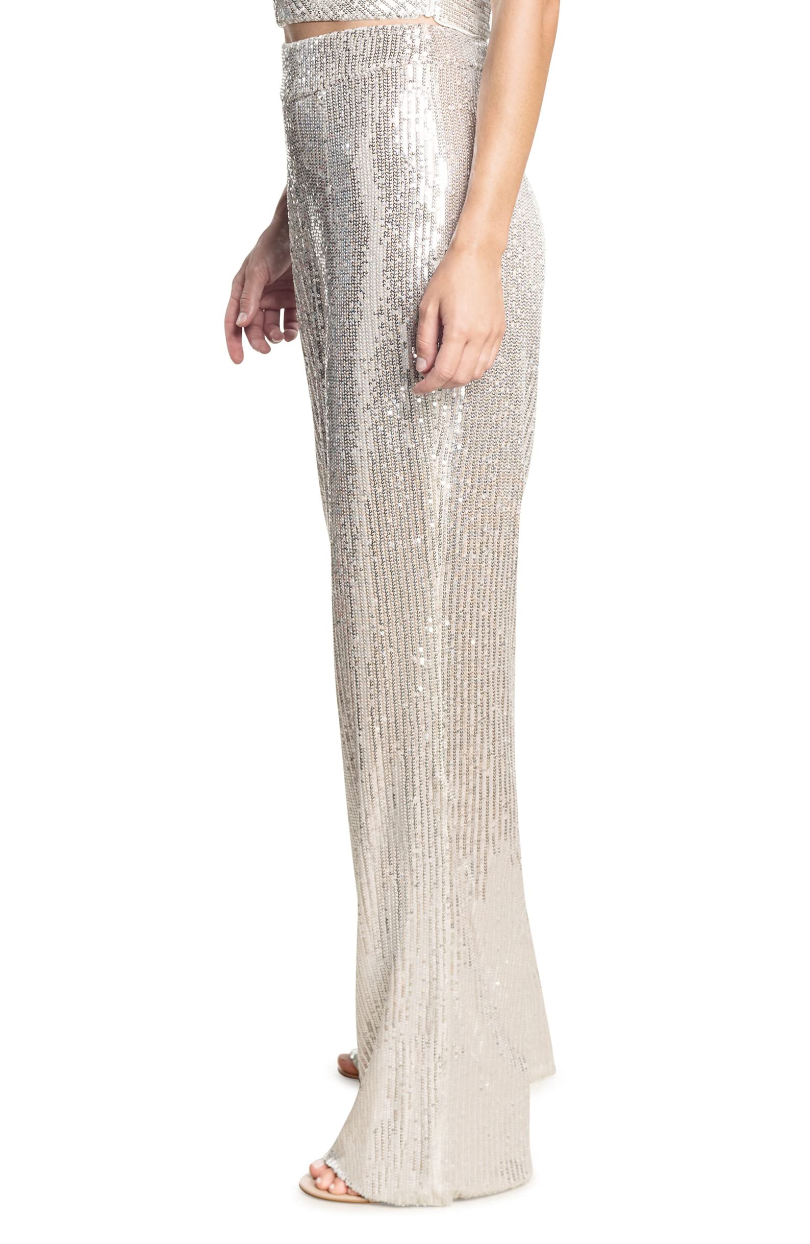 Dress the Population Women's Dina Sequin Classic Pants - Elegant High-Waist Trousers for Party, Evening & Special Occasions | Formal Work Pants & Night Out Bottoms