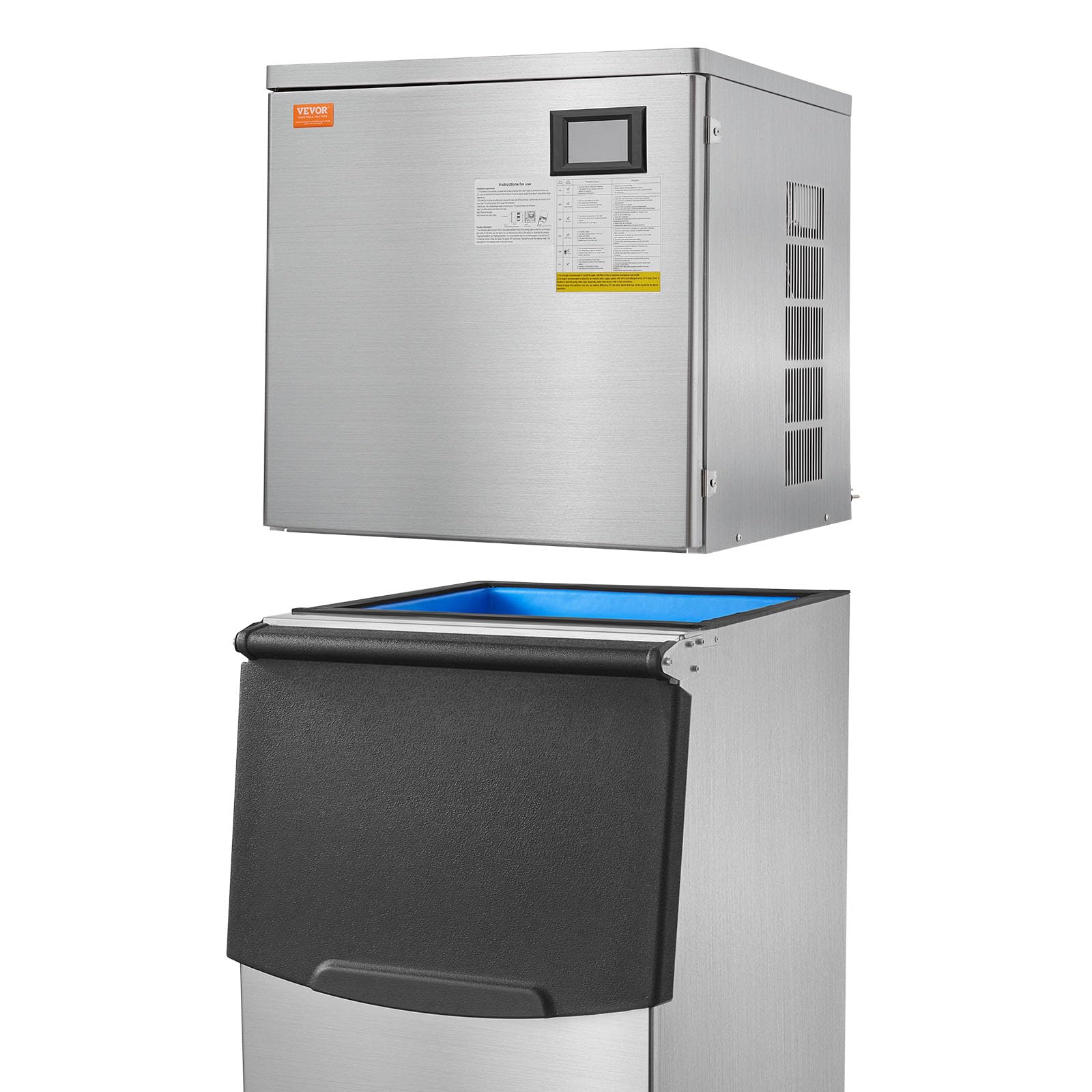 VEVOR Commercial Ice Maker Machine 450LBS/24H with 300LBS Storage Bin, 1000W Self-Cleaning Ice Machine with 3.5