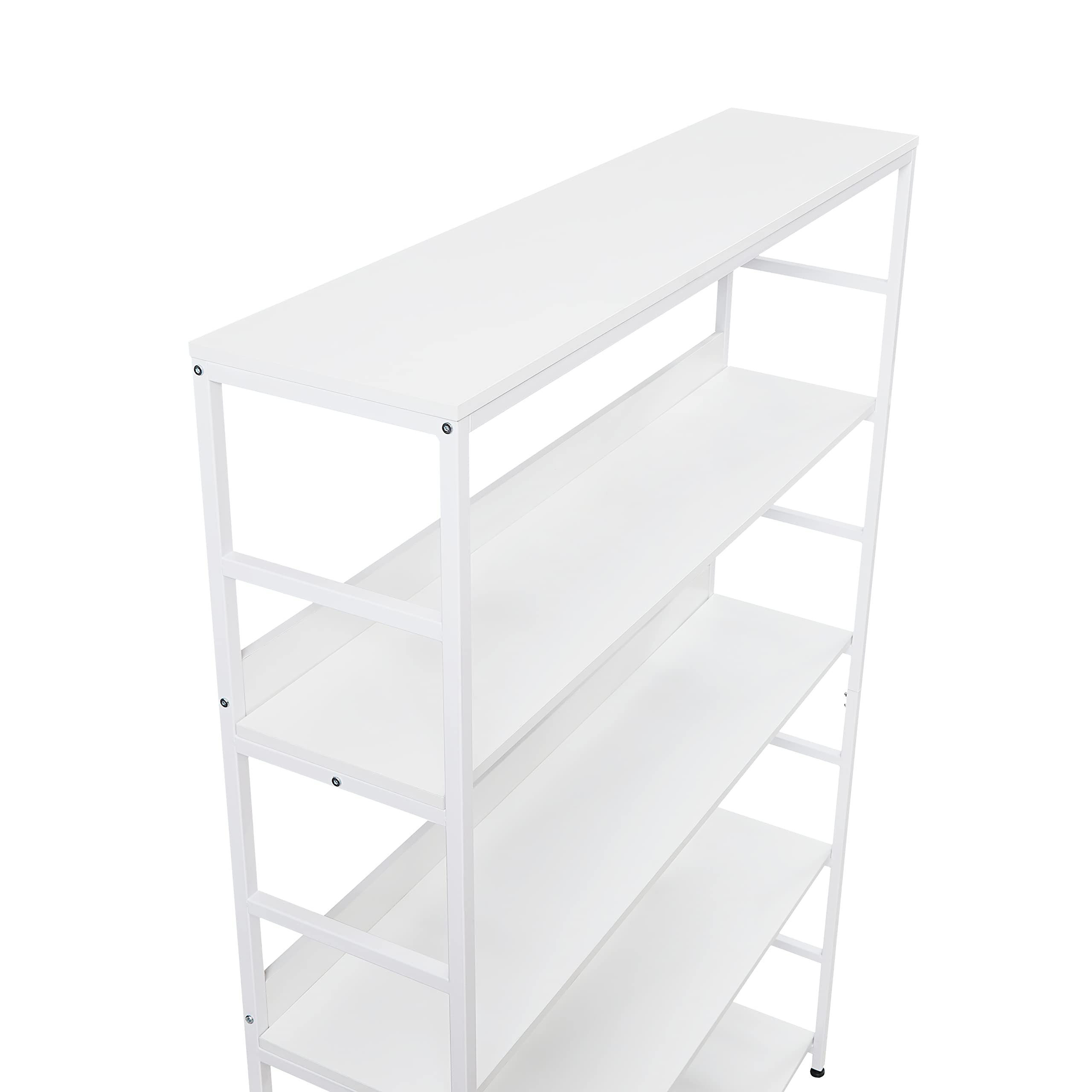 Polibi 5-Tier Home Office Standing Open Bookcase - Modern Industrial Style Large 5-Shelf Bookshelf with Metal Frame & MDF Board (47.24
