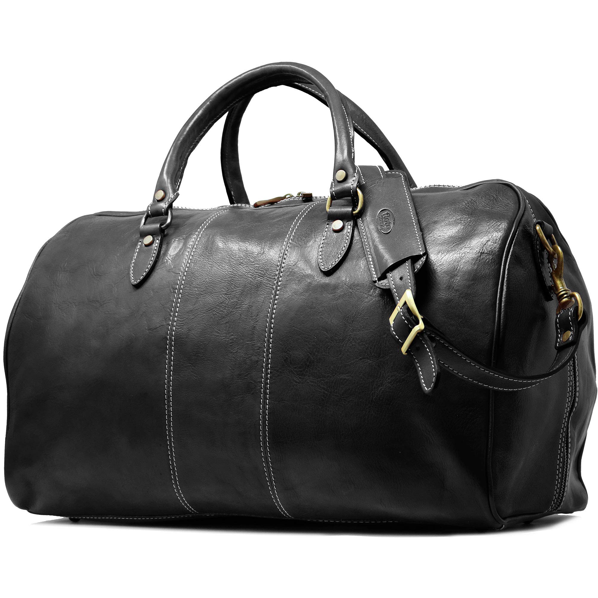 Premium Italian Leather Weekender Bag - Floto Luggage Venezia Duffle for Travel & Gym | Stylish Carry-On Overnight Bag for Men & Women | Perfect for Business Trips, Weekend Getaways & Sports Gear