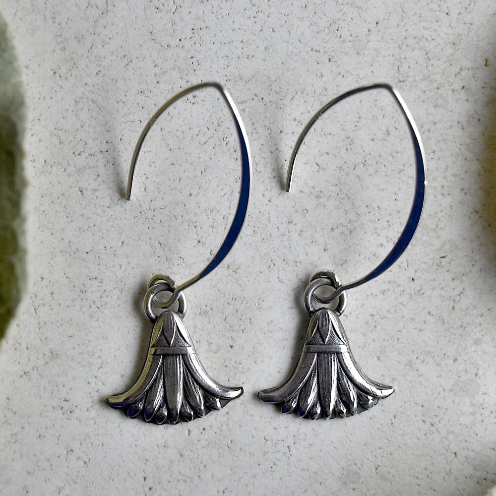 Egyptian Revival Silver Drop Earrings for Women - Vintage Style Jewelry - Perfect for Parties, Weddings & Special Occasions