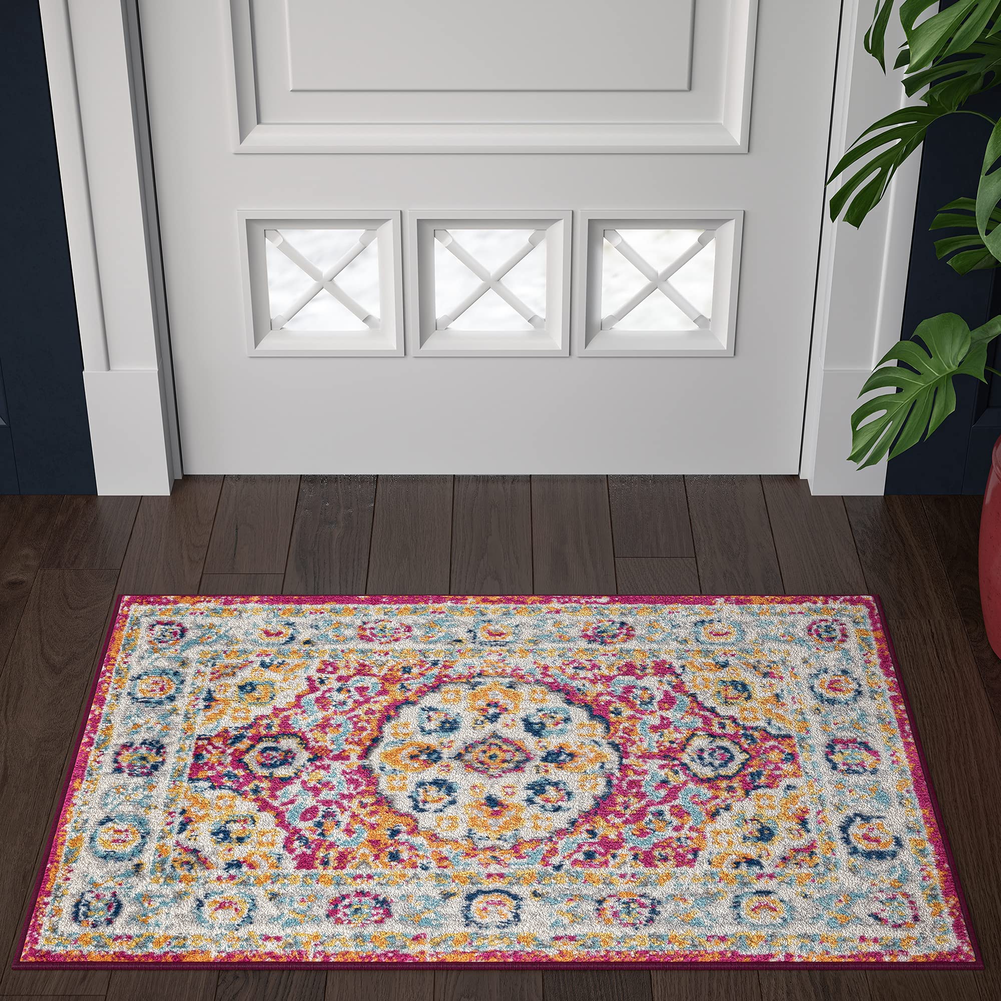 2x3 Dahlia Small Traditional Area Rug - Soft Indoor Carpet for Living Room, Bedroom, Dining Room & Entryway - Perfect for Home Decor & Cozy Spaces