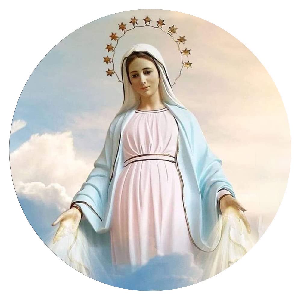 300 Piece Wall Art Puzzle - Faith Collection & Our Lady Poster Puzzle | Round Wooden Puzzle for Adults & Kids | Stress Relief, Educational & Parent-Child Game | Perfect for Home Decor, Gifts & Family Game Night