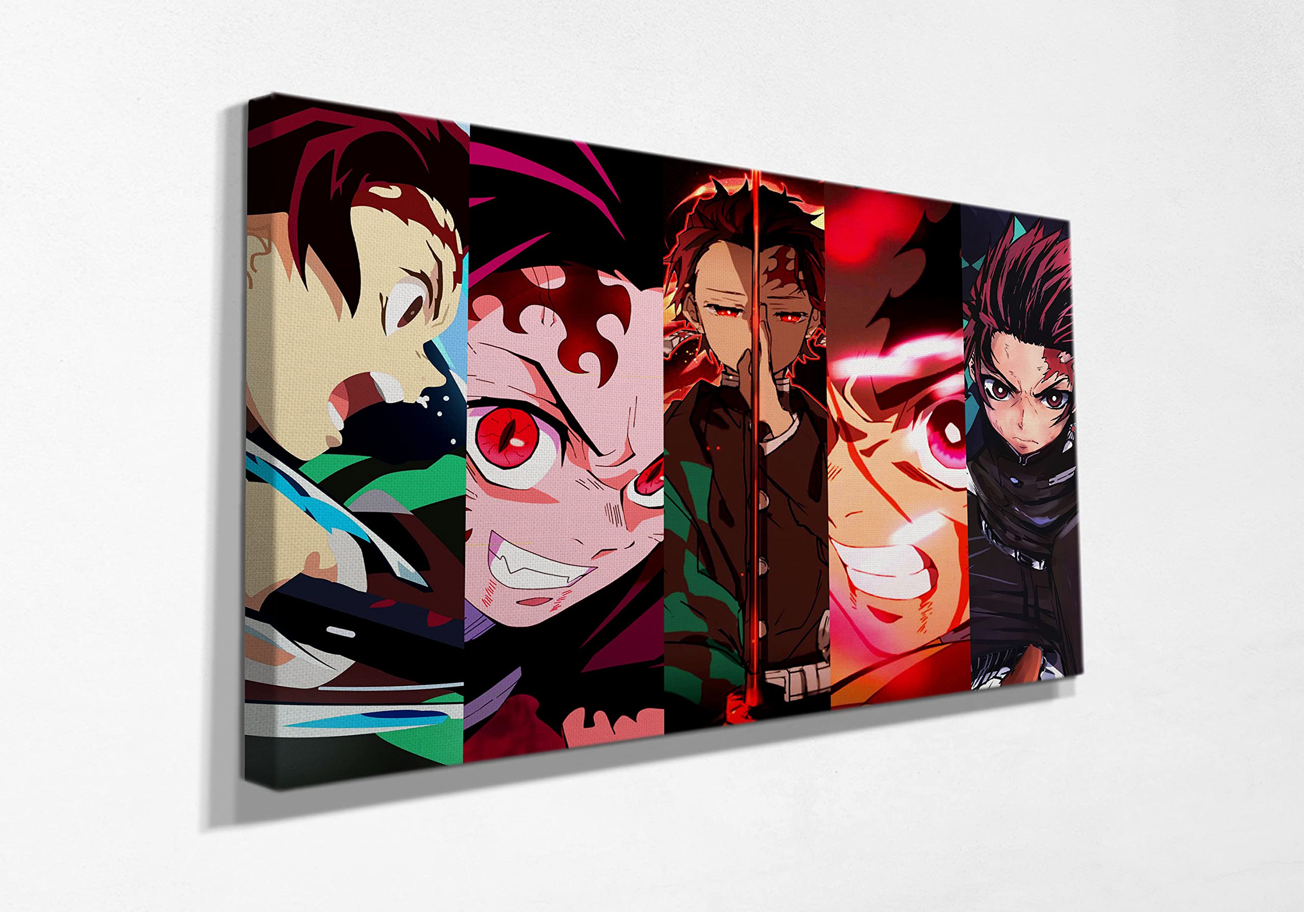 Demon Slayer Anime Tanjiro Canvas Wall Art - 24x36 Inch Framed Poster Print, Ready to Hang for Living Room, Kitchen, Bedroom & Office Decor | Perfect Gift for Anime Fans & Home Decoration