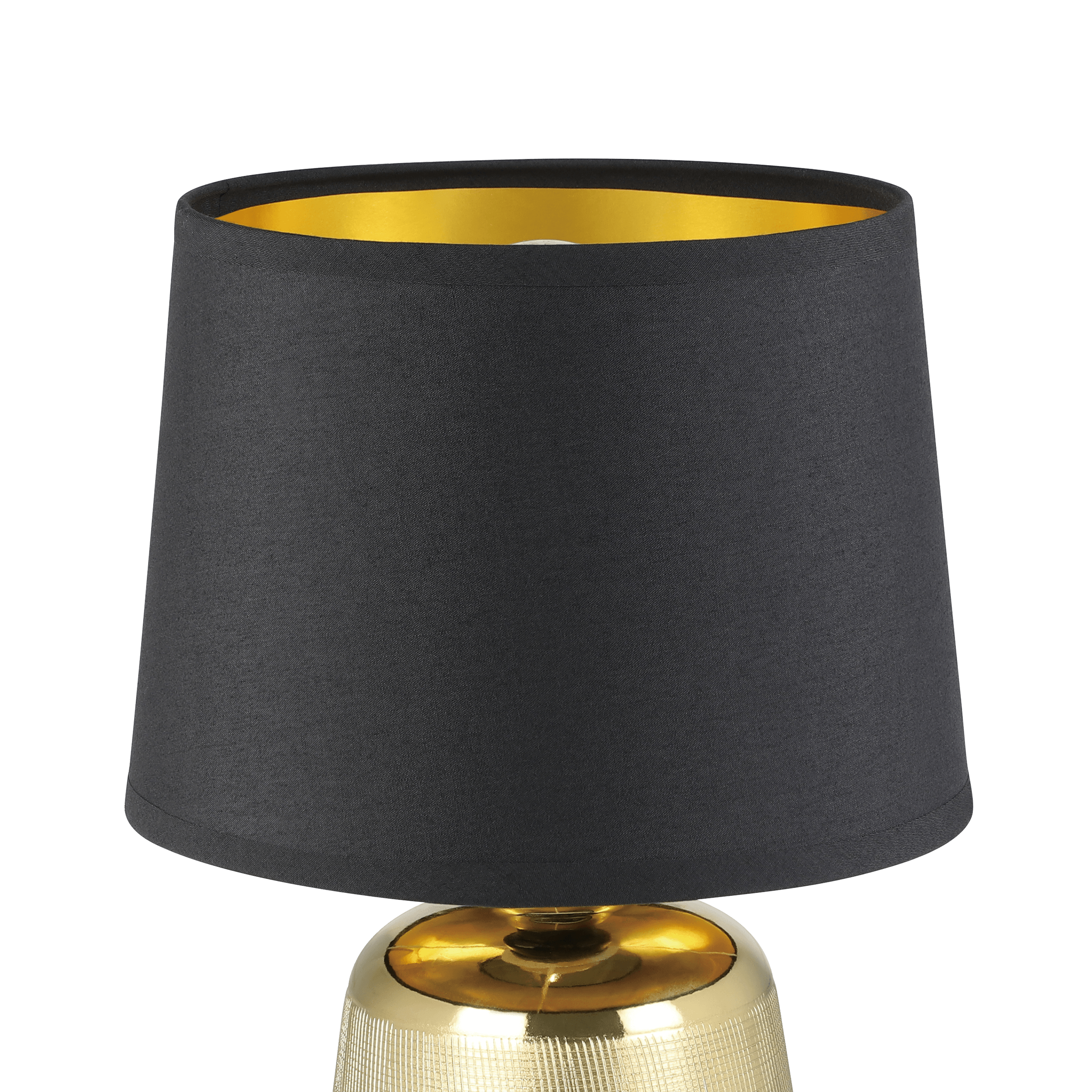 Eglo Manalba 1-Light Ceramic Table Lamp with Black Fabric Shade - Modern Home Office & Bedroom Lighting Decor