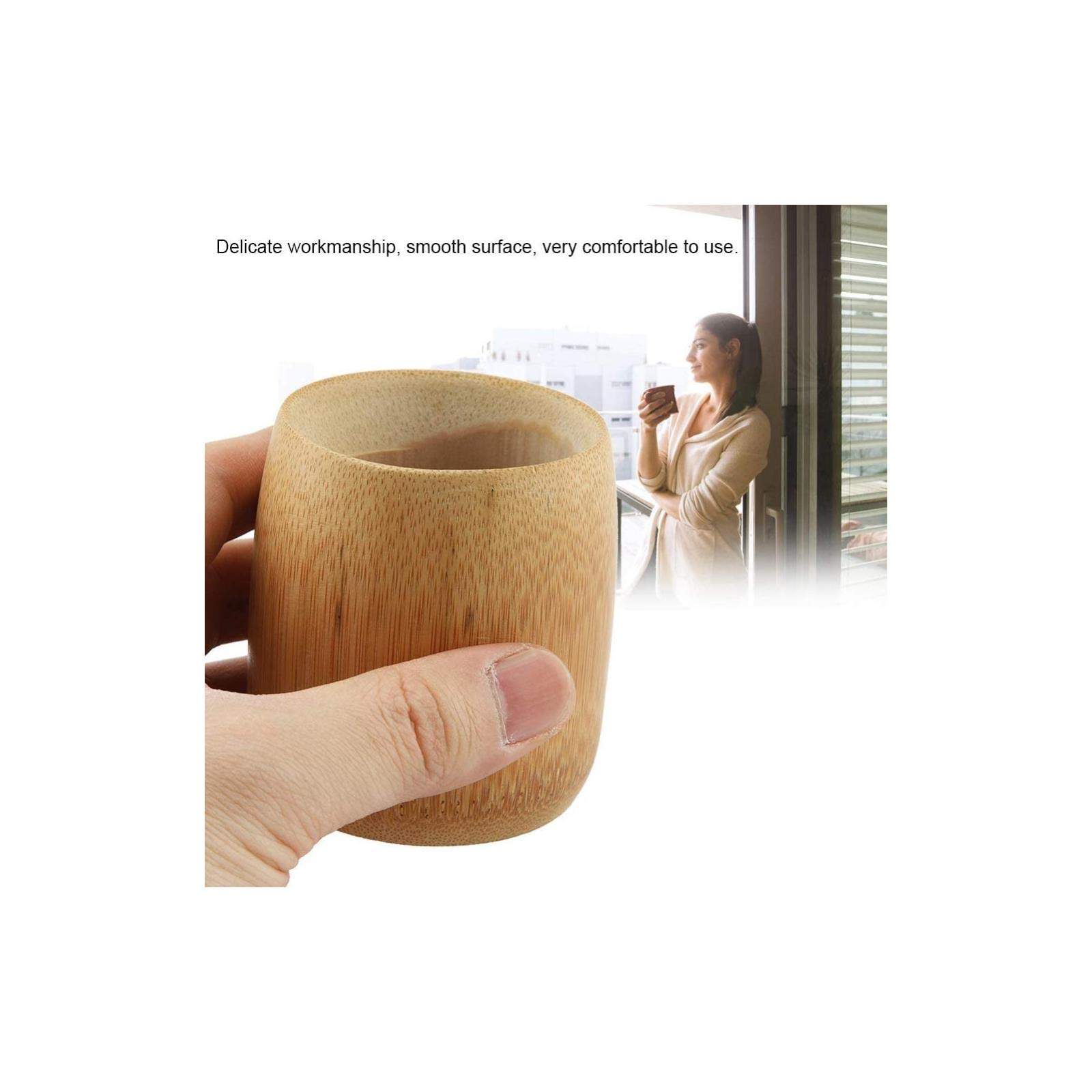Natural Pure Bamboo Tea Cup - Handmade Eco-Friendly Drinking Cup for Tea, Coffee & Water | BPA-Free, Chemical-Free, No Paint | Perfect for Home, Office, Camping & Gifts