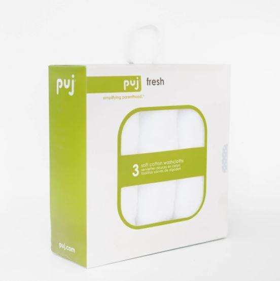 Puj Fresh Baby Washcloths - Soft Organic Cotton for Newborn Bath Time, Gentle on Sensitive Skin - Perfect for Infant Care, Diaper Changes & Toddler Bathing