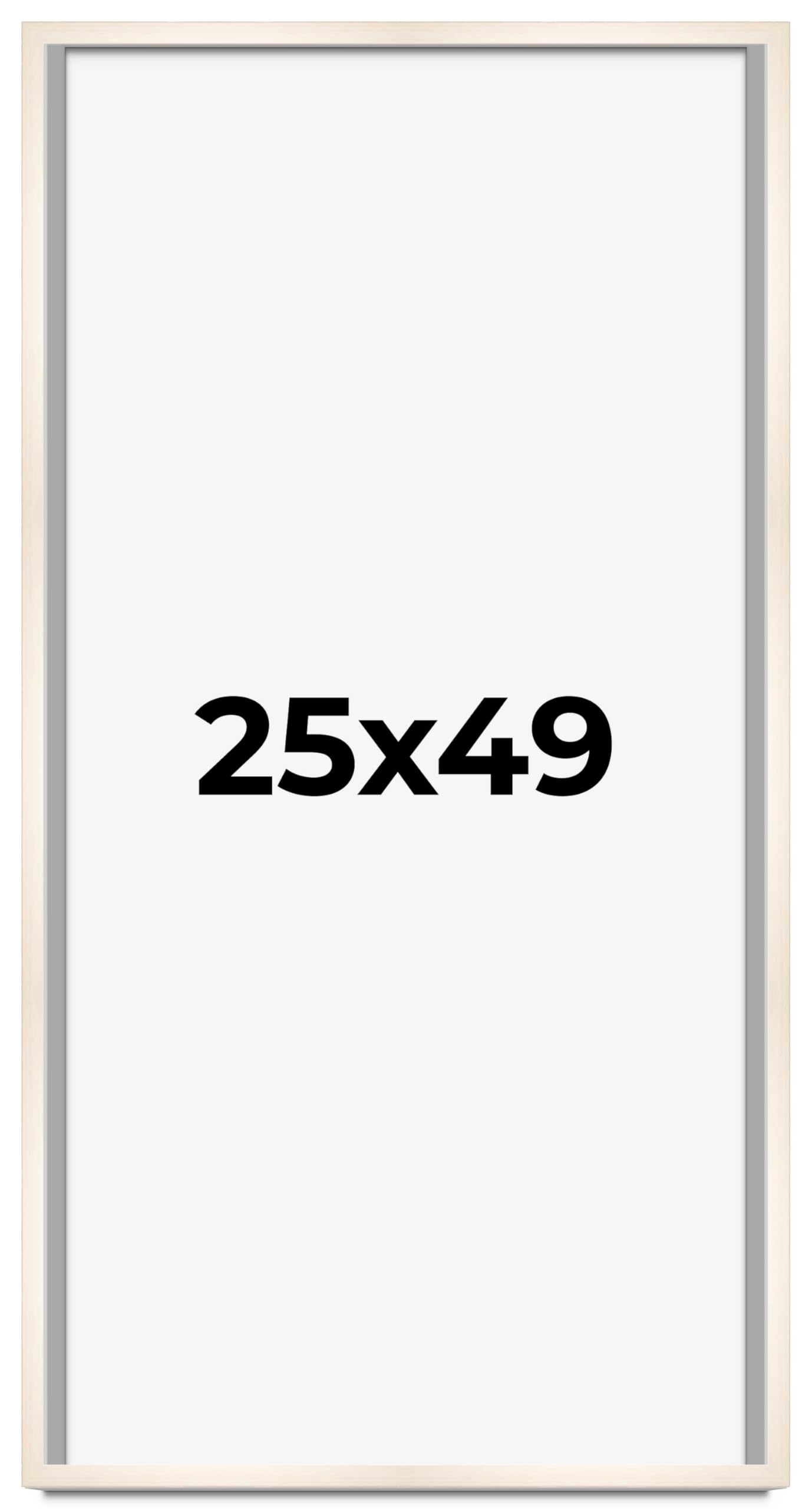 CountryArtHouse 25x49 Inch Whitewashed Solid Wood Picture Frame - 0.8125