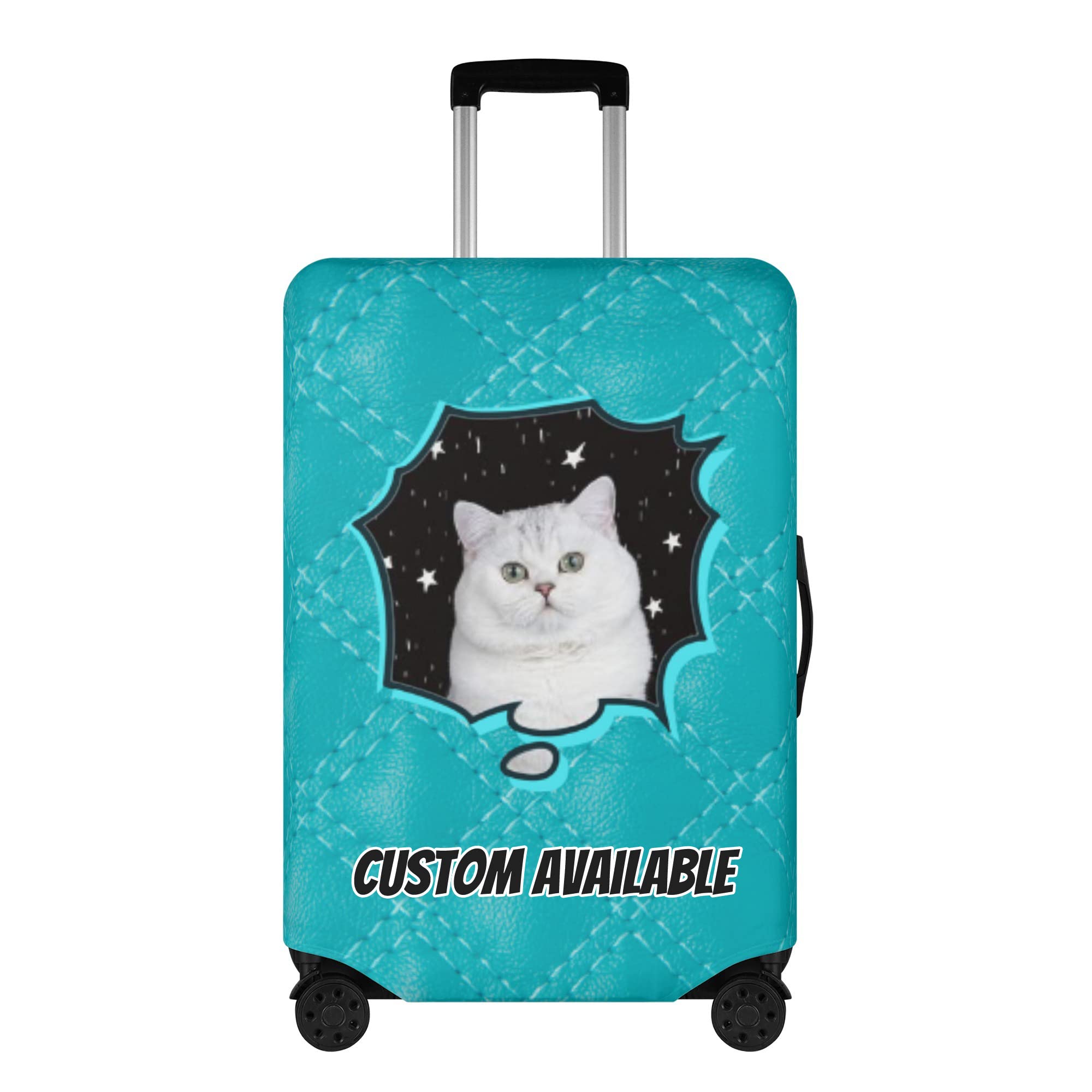 Custom Luggage Cover Personalized with Photo & Text - Creative Travel Suitcase Protector for 18-32 Inch Bags | Washable & Durable Baggage Cover | Perfect Gift for Family & Friends | Ideal for Airports, Vacations & Travel Adventures