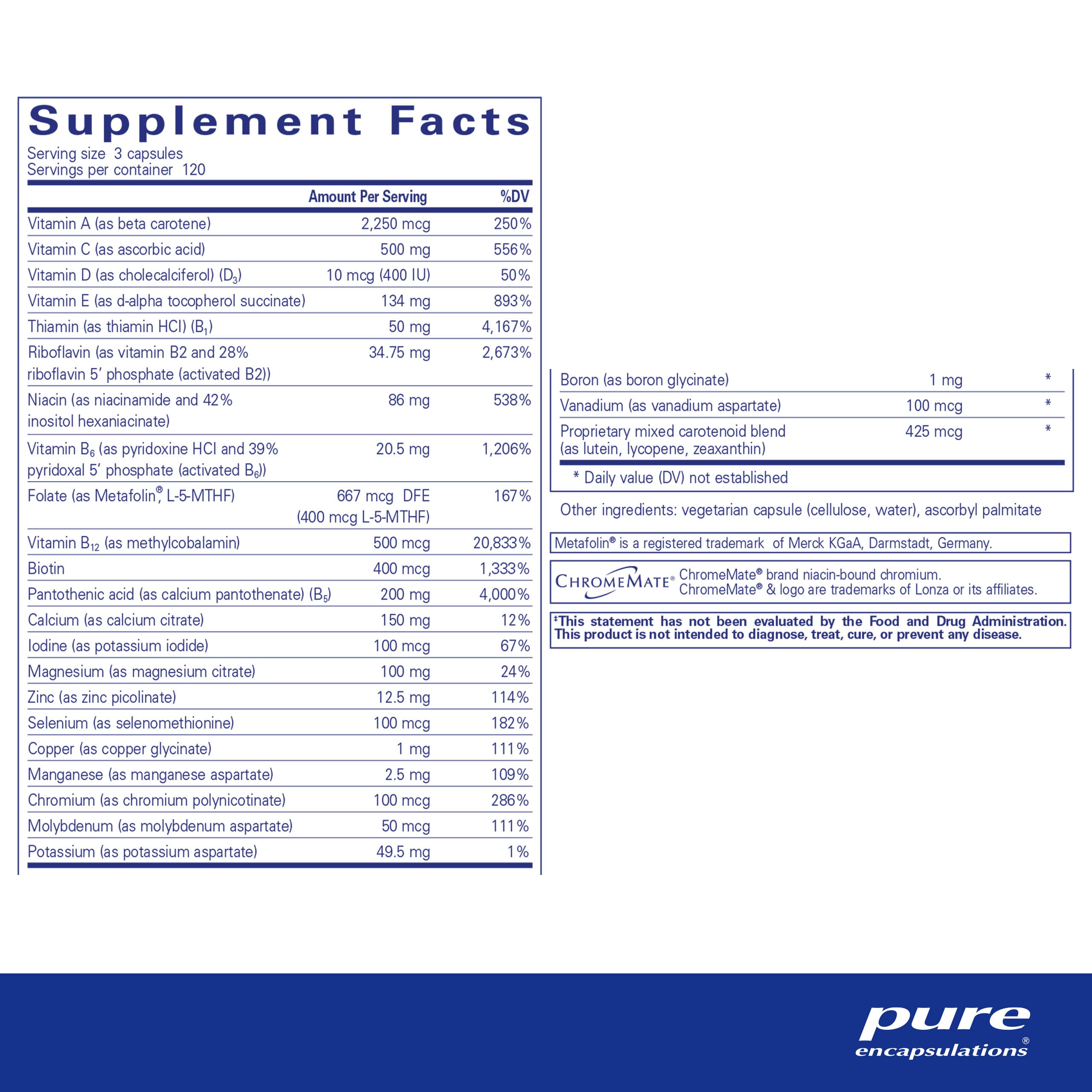 Pure Encapsulations Nutrient 950 Multivitamin Without Iron - 360 Capsules | Supports Heart, Immune & Cellular Health, Bone Strength, Hormone Balance & Metabolism* | Daily Wellness Supplement for Active Adults & Seniors
