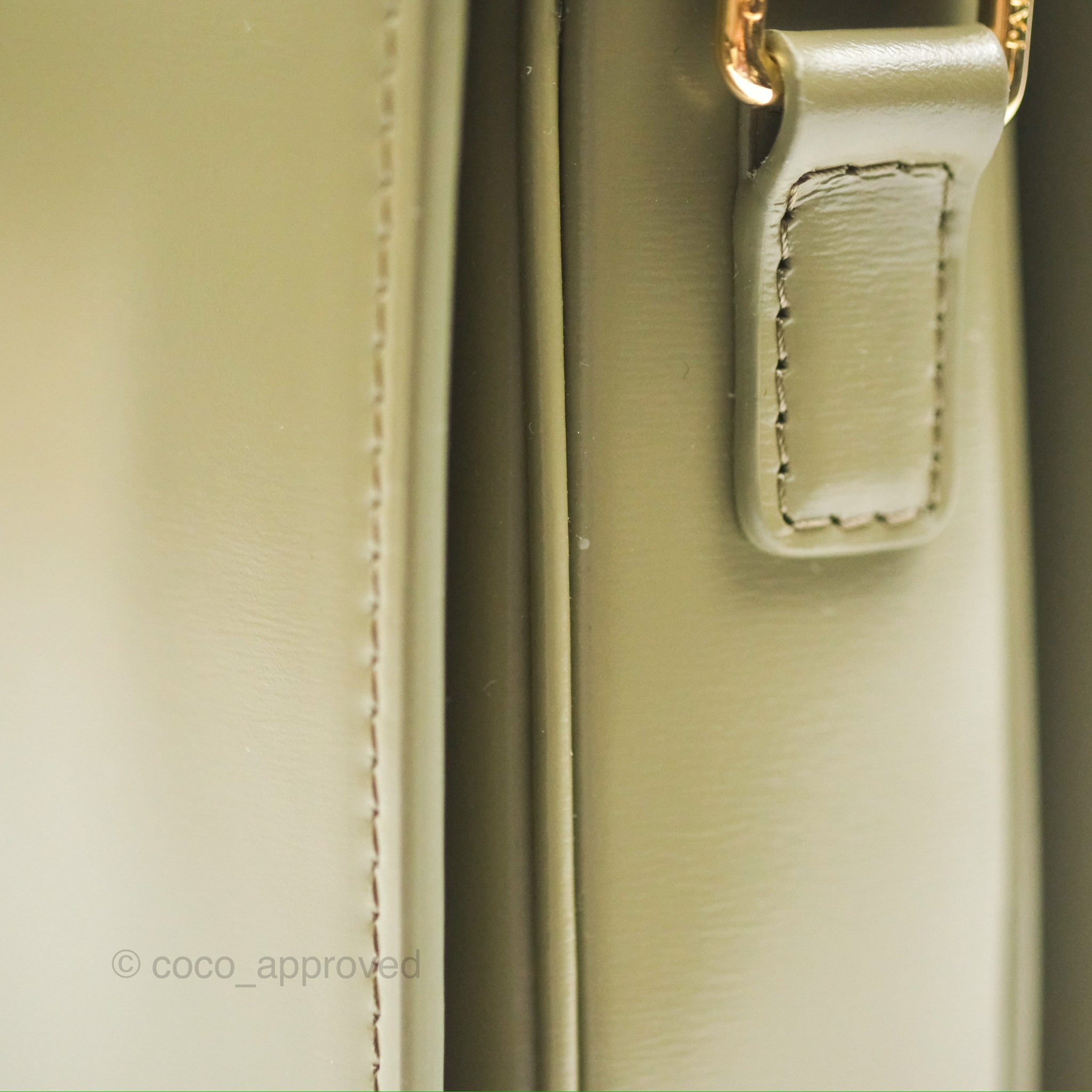Celine Medium Triomphe Bag in Soft Khaki Shiny Calfskin Leather - Luxury Handbag for Women, Perfect for Work, Travel & Everyday Use