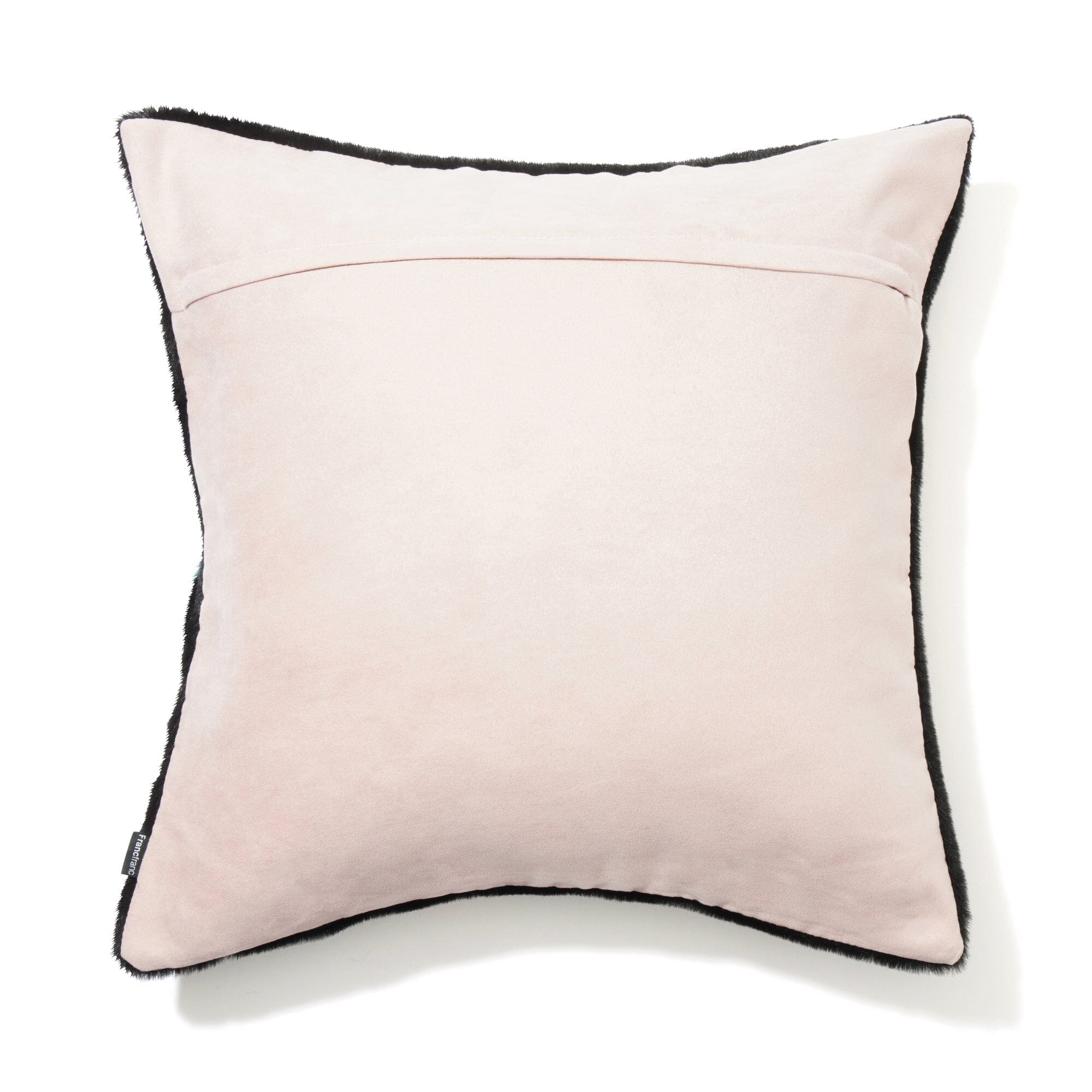 Premium Faux Fur Cushion Cover 18x18 Inches Black and Pink - Soft & Cozy Home Decor for Sofa, Bed, or Office Chair