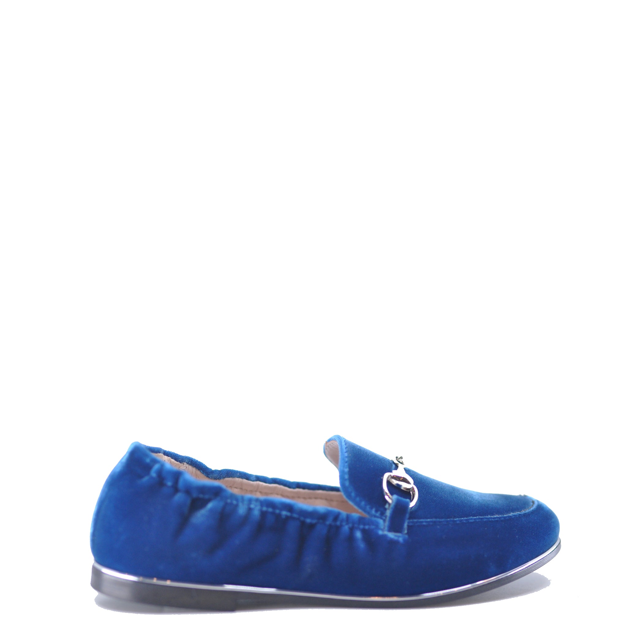 Beberlis Women's Cobalt Blue Velvet Chain Stretch Loafers - Comfortable Slip-On Shoes for Casual Wear, Office & Travel