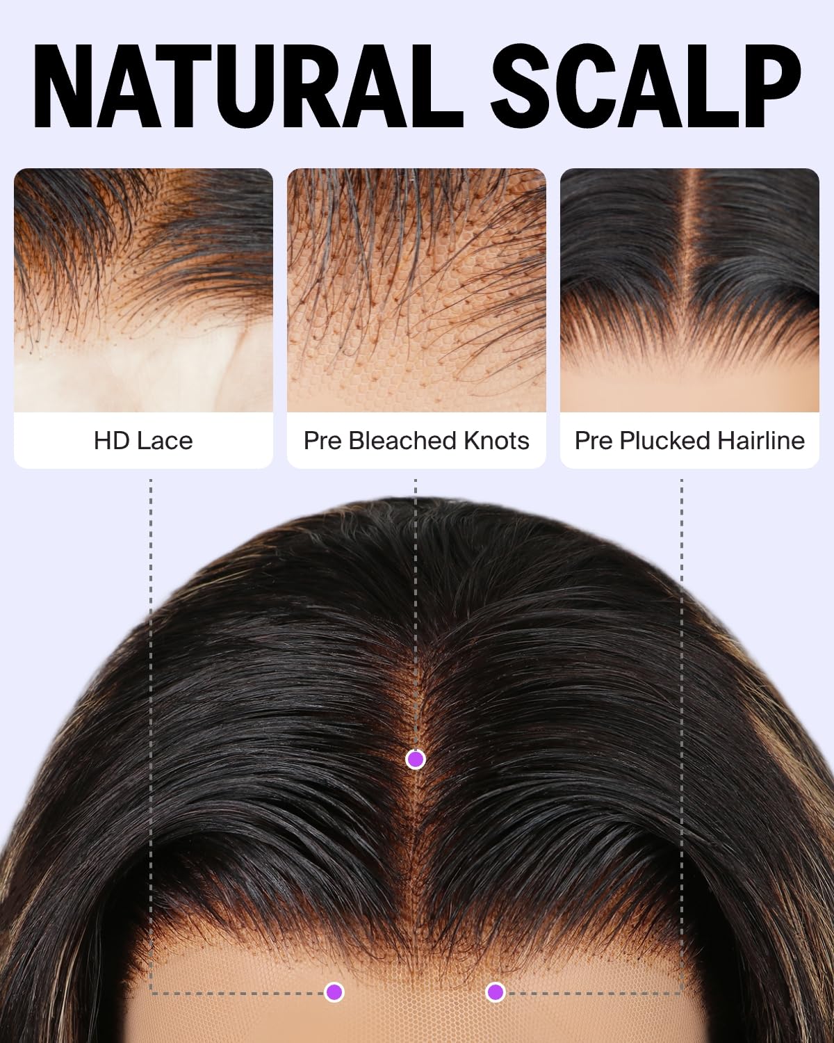 MEGALOOK 28 Inch 1B/27 Highlight Ombre Lace Front Human Hair Wig - Pre Plucked 200% Density Balayage Body Wave 13x4 HD Transparent Lace with Baby Hair | Natural Look for Parties, Cosplay & Daily Wear