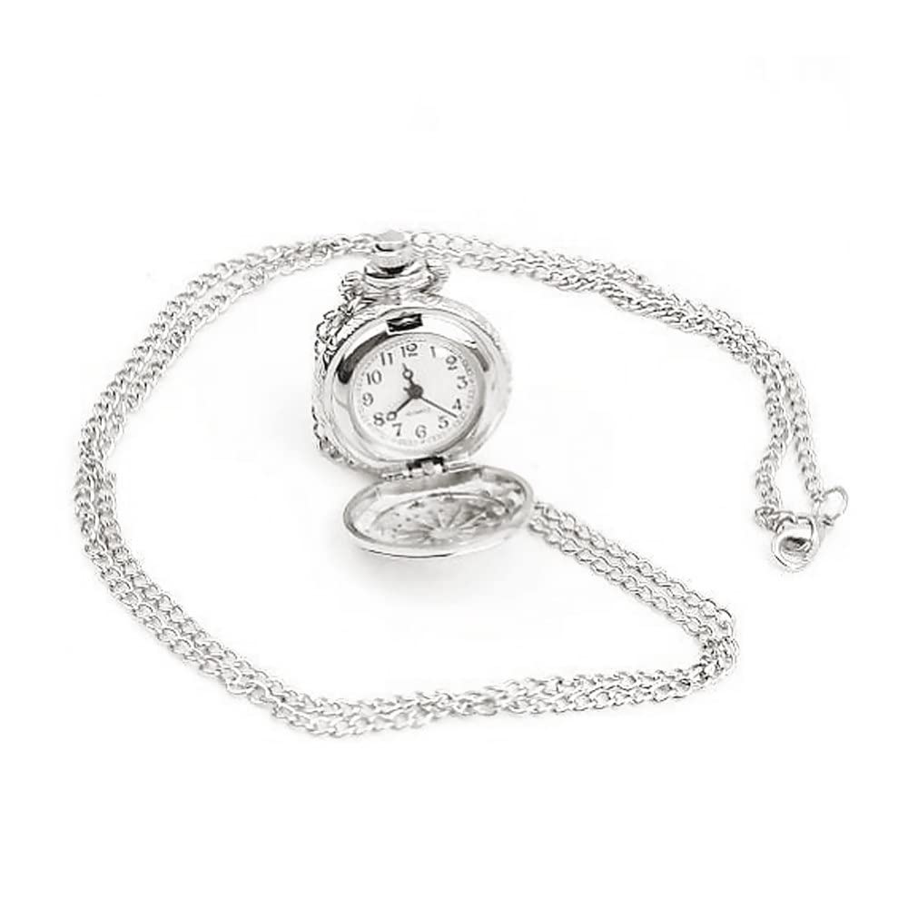Vintage Spider Web Pocket Watch Necklace - Small Retro Pocket Watch with Chain for Women & Men | Perfect for Steampunk, Gothic, and Victorian Fashion Accessories