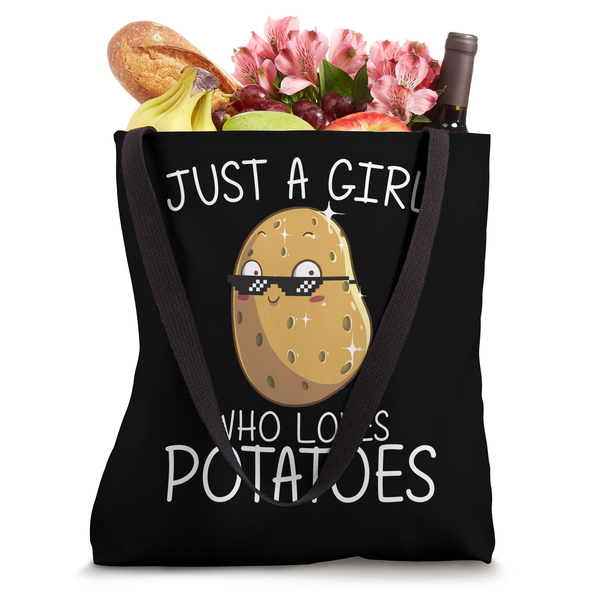Funny Kawaii Potato Tote Bag for Girls & Kids - Cute I Love Potatoes Design - Perfect for School, Shopping & Gifts