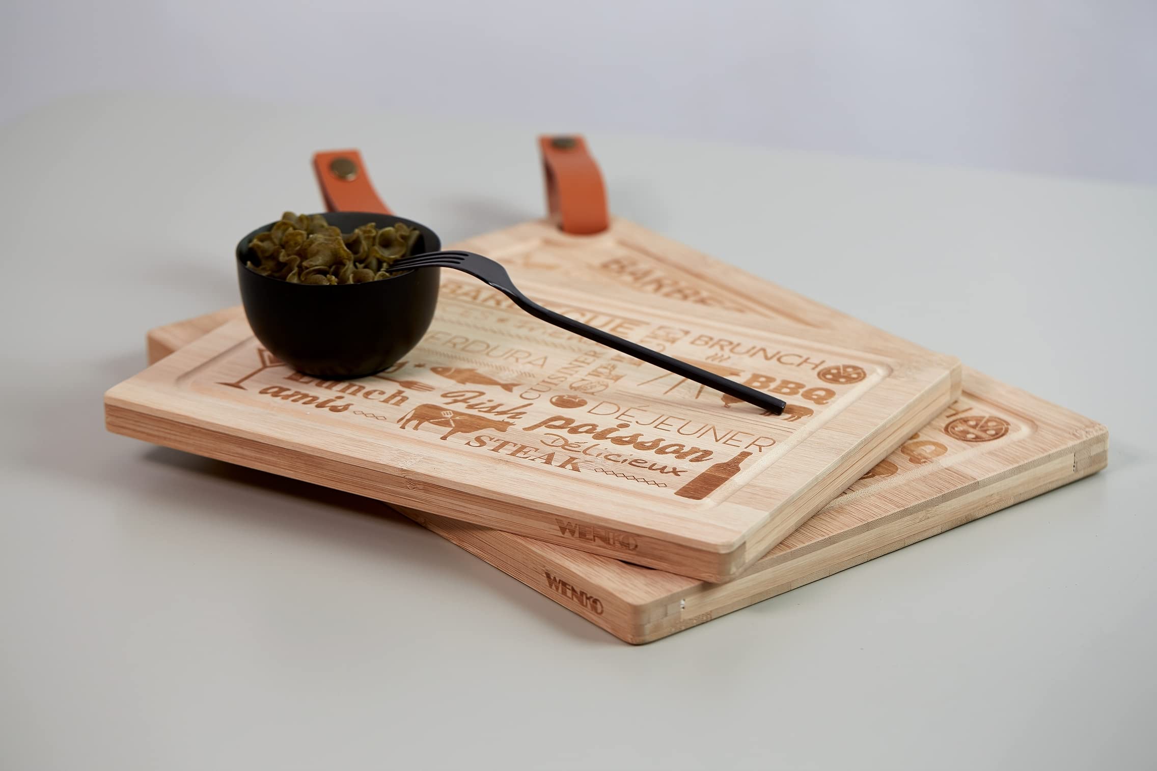 Premium WENKO Wooden Steak Cutting Board with Juice Groove - Large Kitchen Chopping Block for Meat, Vegetables & Fruits | Non-Slip, Easy to Clean | Perfect for Grilling, BBQ & Food Prep