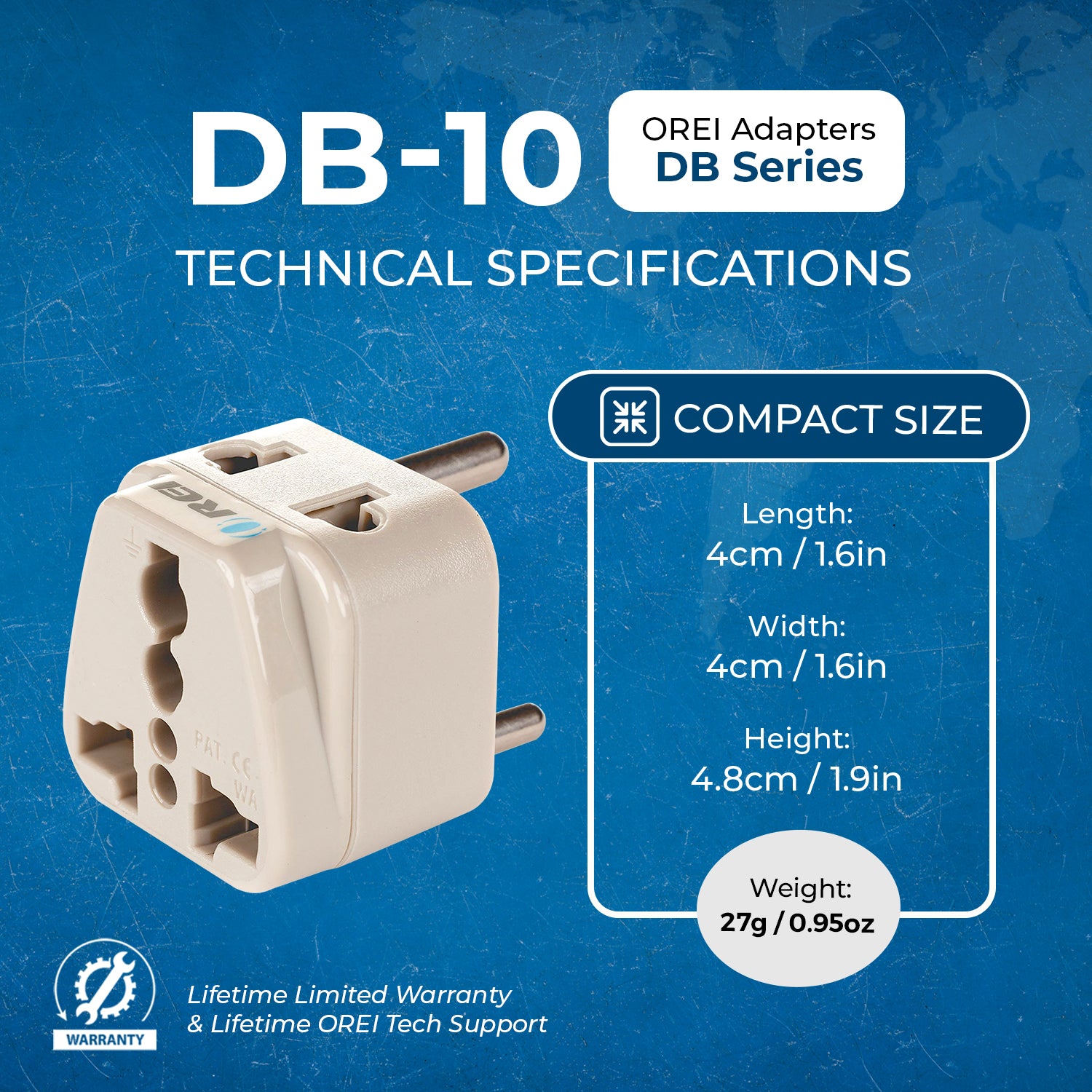 Universal Travel Adapter for India & Nepal - 2 in 1 Type D Plug with Compact Design (DB 10) - Perfect for Charging Phones, Laptops & Cameras During Travel