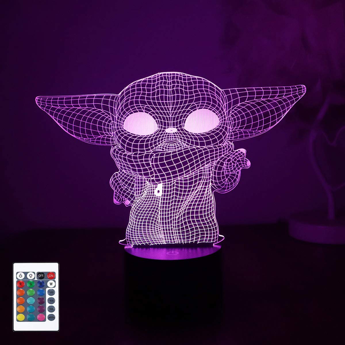 3D Holographic Night Light with 16 Color Changing LED, USB Rechargeable Touch Control Table Lamp with Remote - Perfect for Kids' Bedroom, Nursery, Christmas & Birthday Gifts for Boys and Girls (Ideal for Bedside Decor, Study Desk & Relaxation)