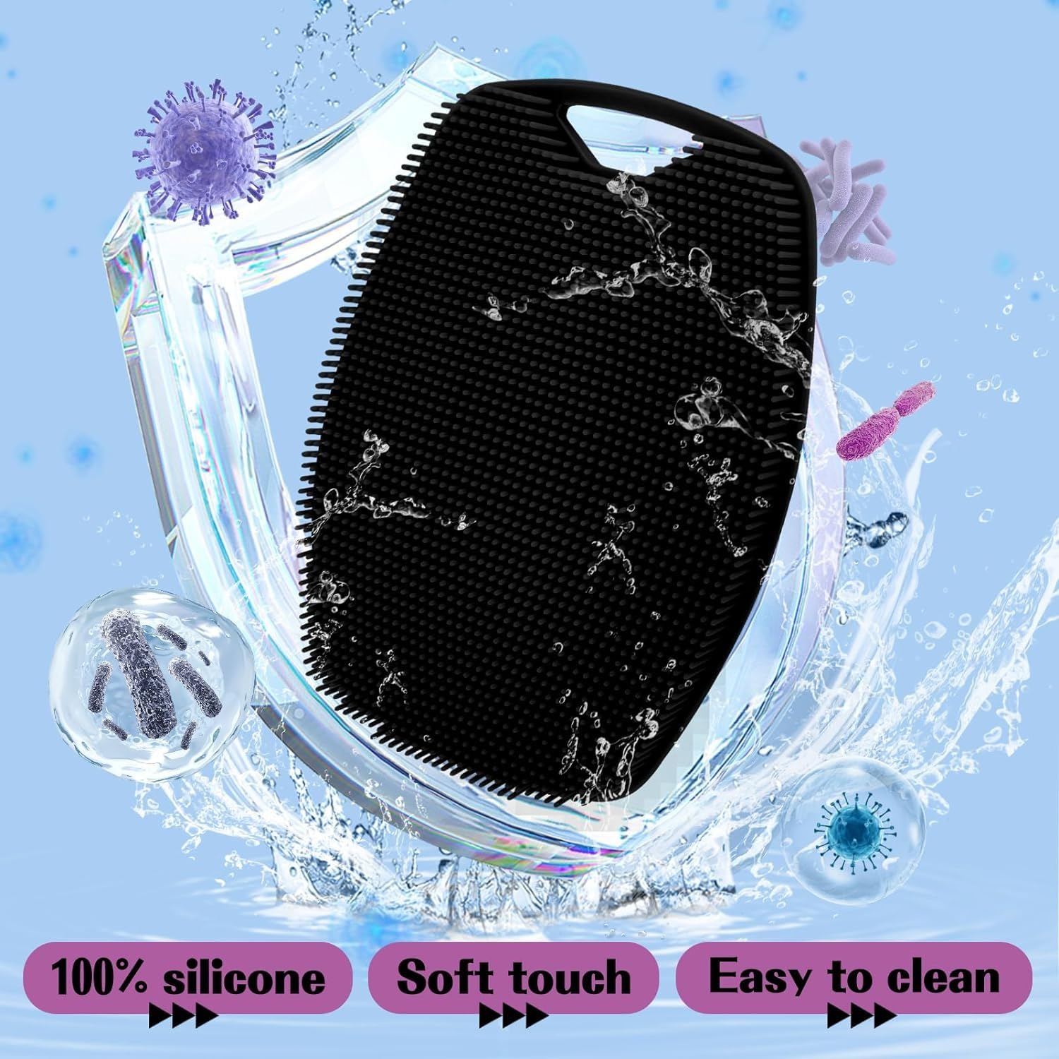 Episkey Silicone Body Scrubber - Exfoliating Shower Brush for Men & Women with No-Slip Handle - Perfect for Spa & Home Bath