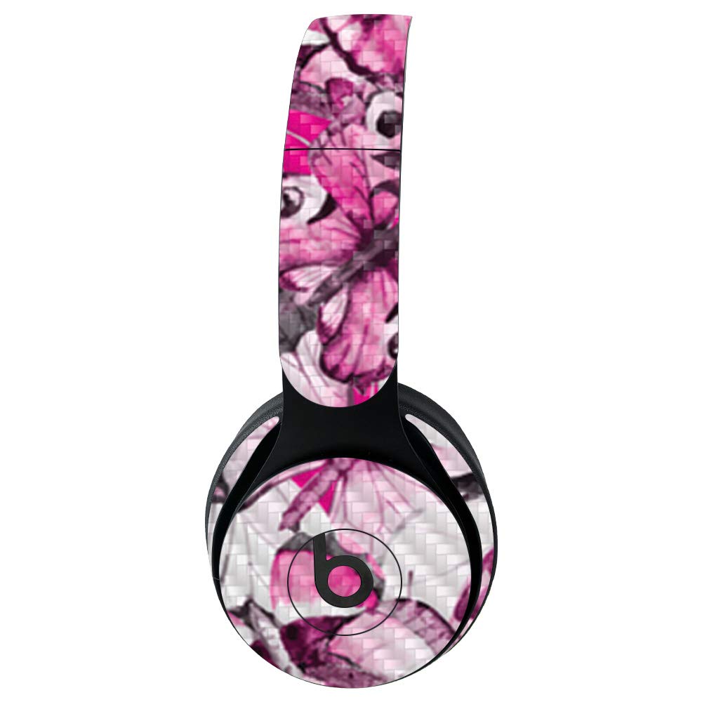 MightySkins Carbon Fiber Skin for Beats Solo Pro Wireless Headphones - Butterfly Design | Protective & Durable Textured Cover | Easy to Apply & Remove | Made in USA | Perfect for Travel, Gym & Daily Use