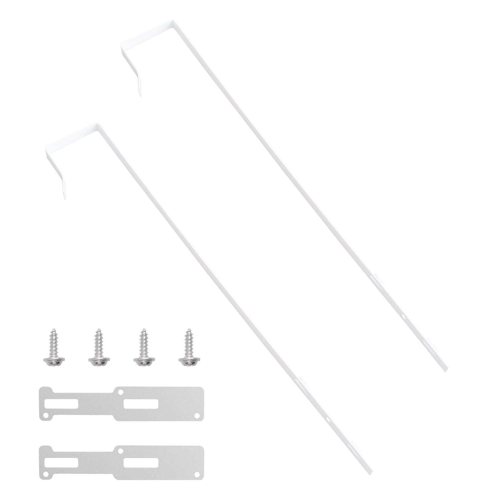 INCREWAY Over-The-Door Mirror Hanger Set - 2 Pack Adjustable Height Full Length Mirror Hooks with Protective Lining - White Mirror Brackets for Bedroom, Bathroom & Closet Organization